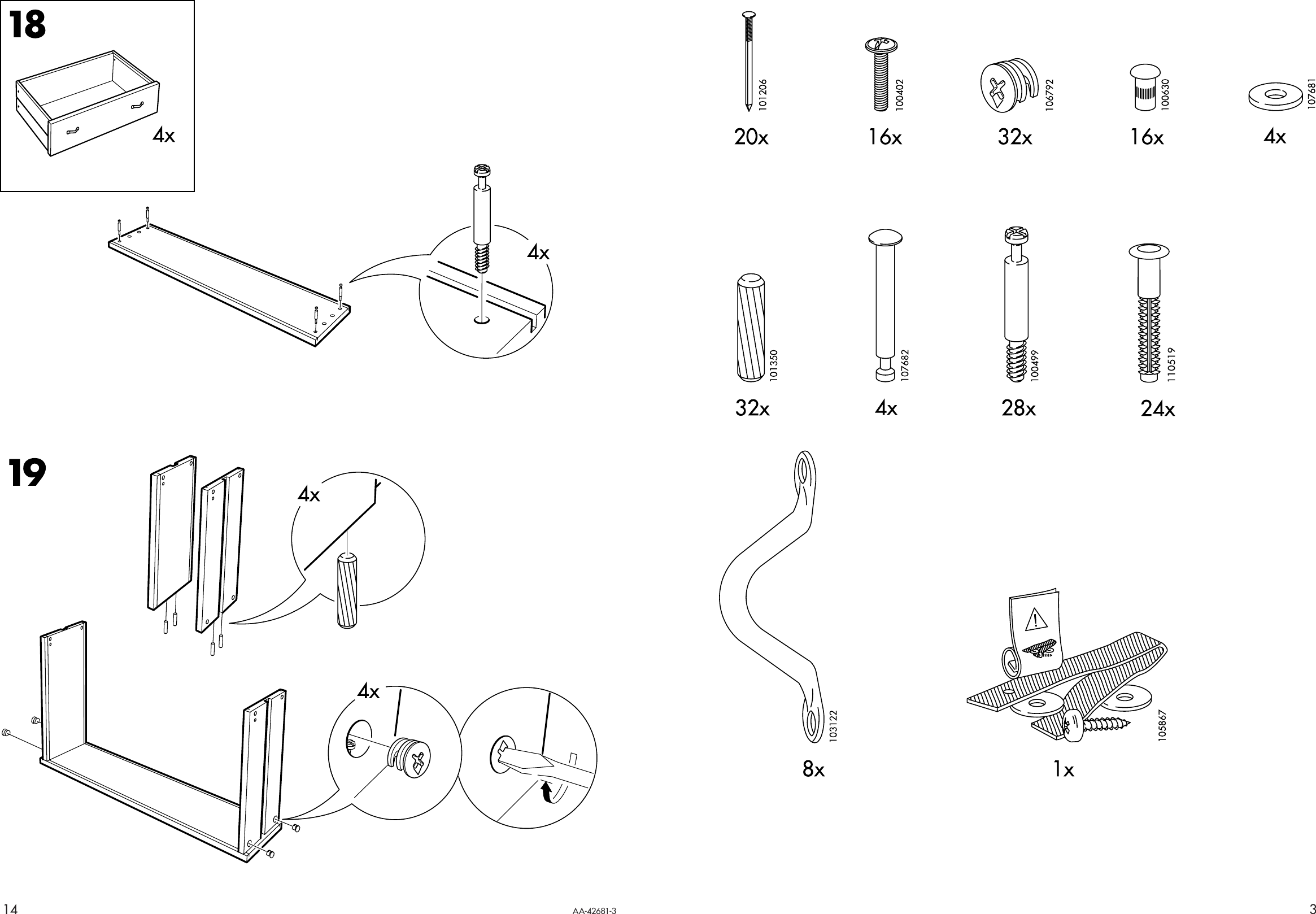 Page 3 of 8 - Ikea Ikea-Stranda-Chest-W-4-Drawers-35X41-Assembly-Instruction