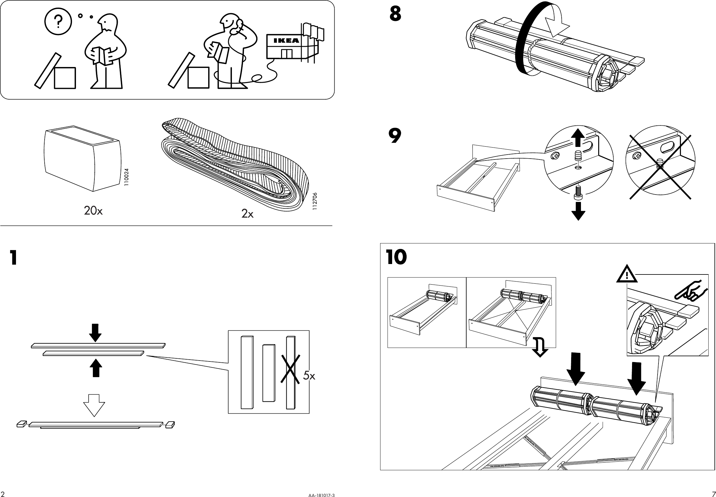 Ikea Sultan Lillaker Slatted Bed Base King Assembly Instruction 7