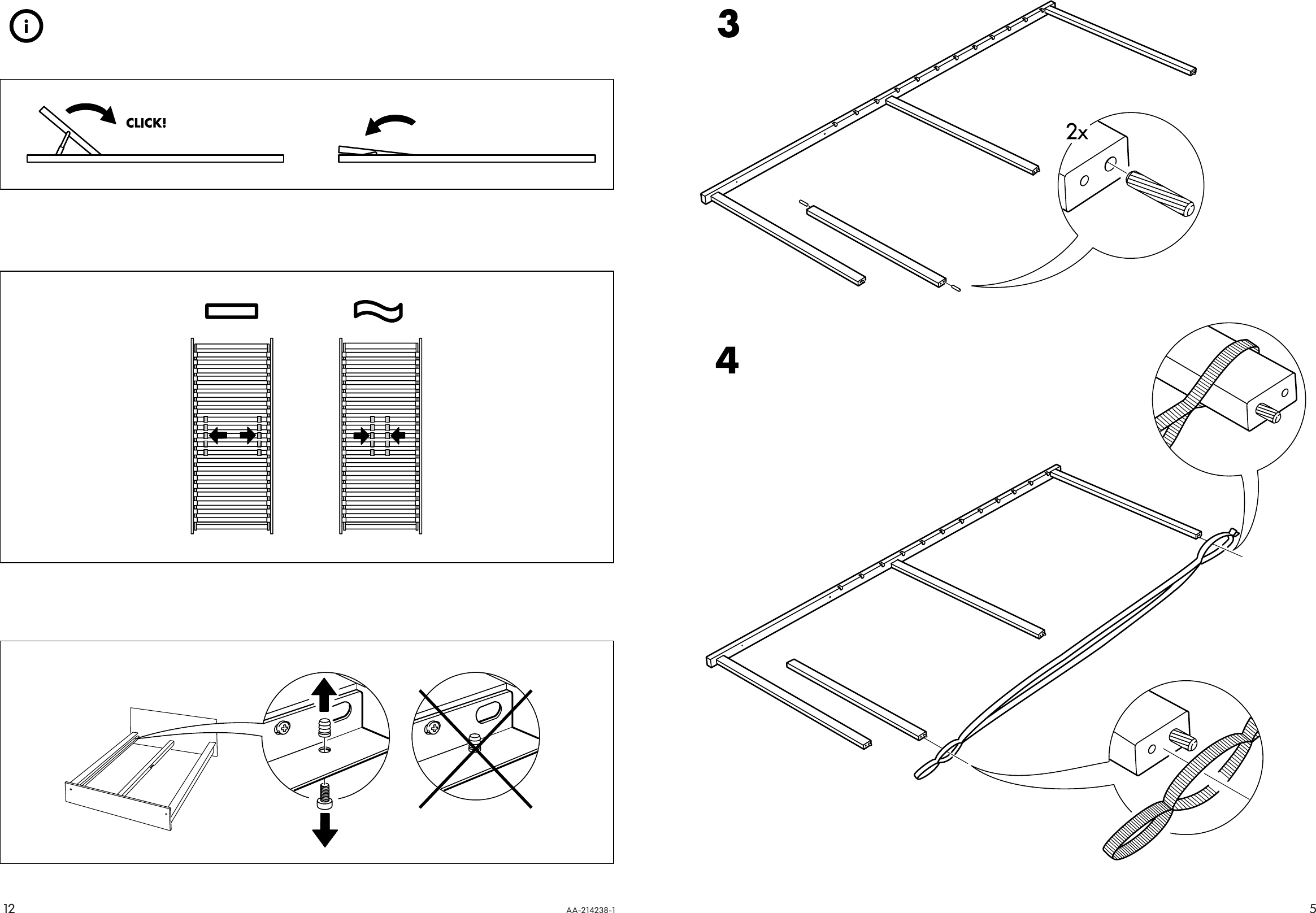 Page 5 of 8 - Ikea Ikea-Sultan-Lovene-Slatted-Bed-Base-Queen-Assembly-Instruction