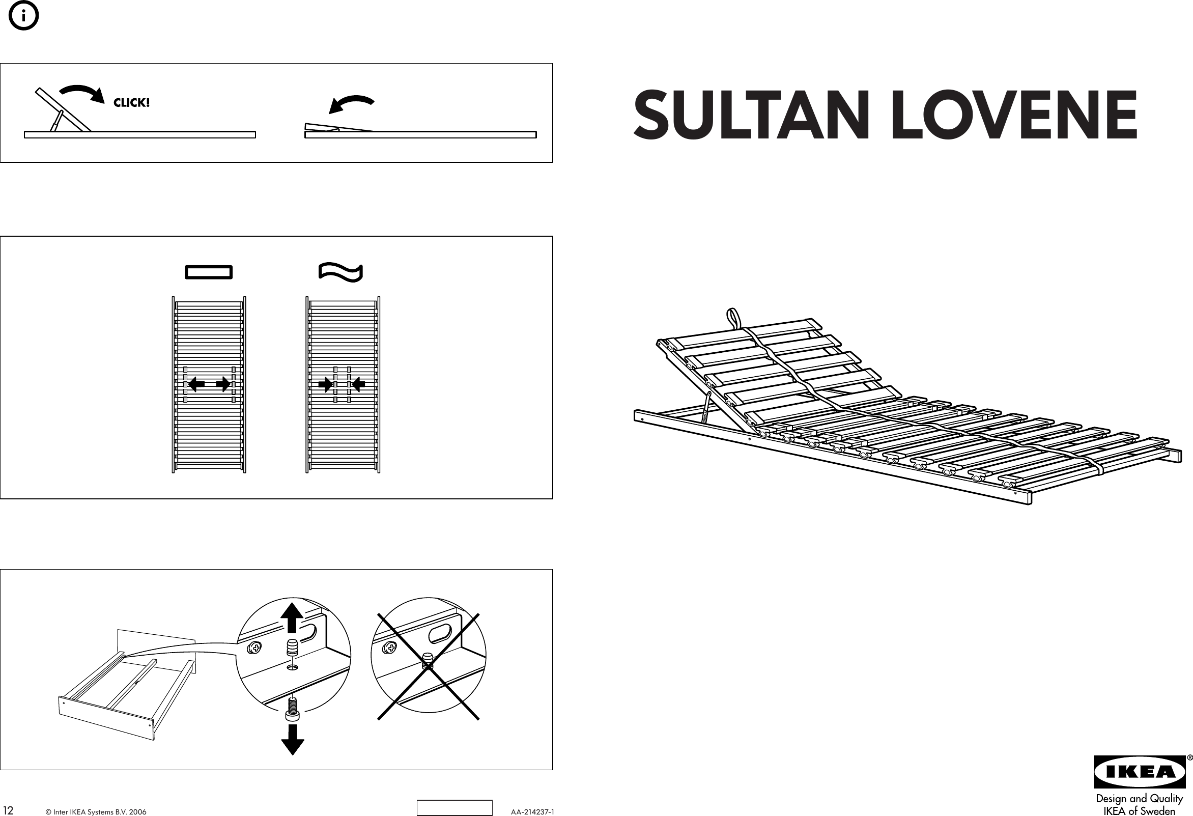 Ikea Sultan Lovene Slatted Bed Base, Ikea Slatted Bed Base Twin
