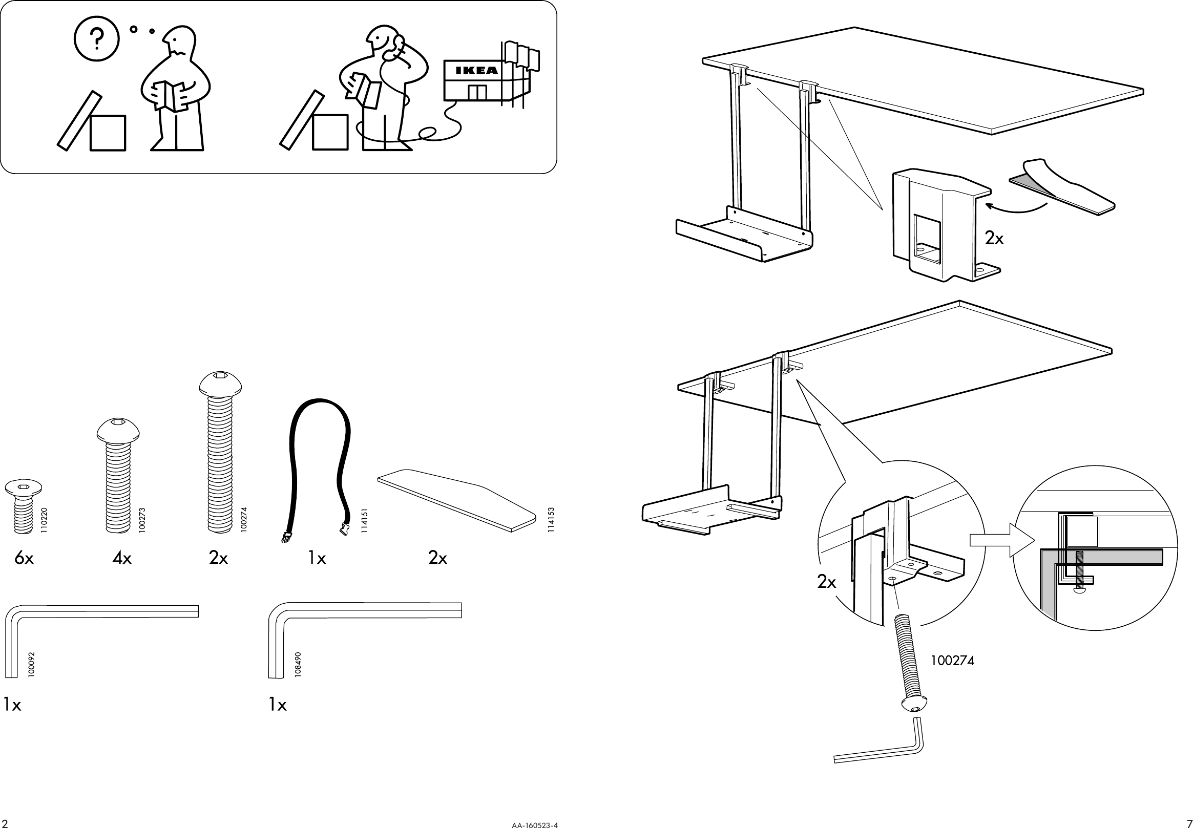 Page 2 of 4 - Ikea Ikea-Summera-Computer-Holder-Assembly-Instruction