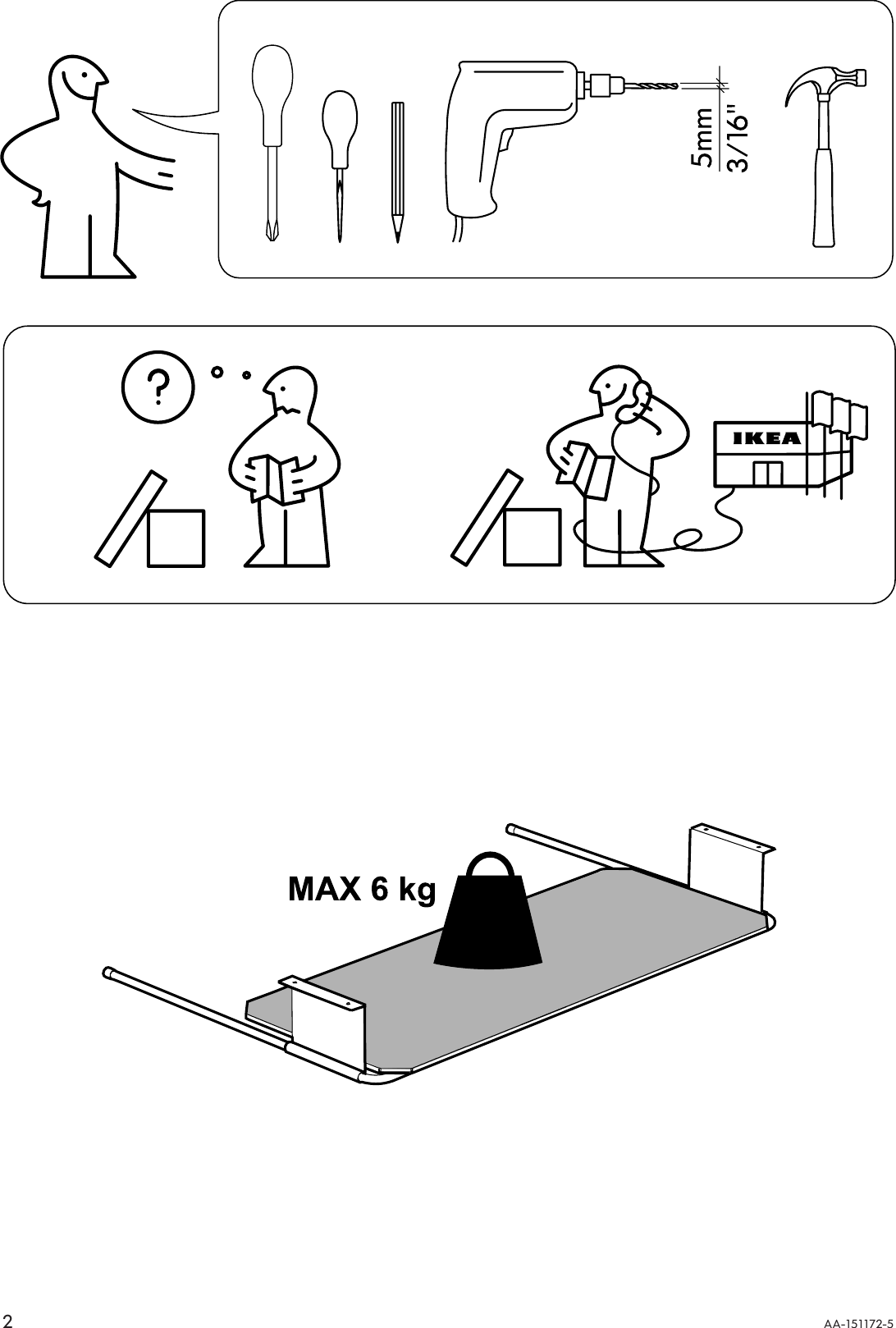 Page 2 of 8 - Ikea Ikea-Summera-Pull-Out-Keyboard-Shelf-Assembly-Instruction