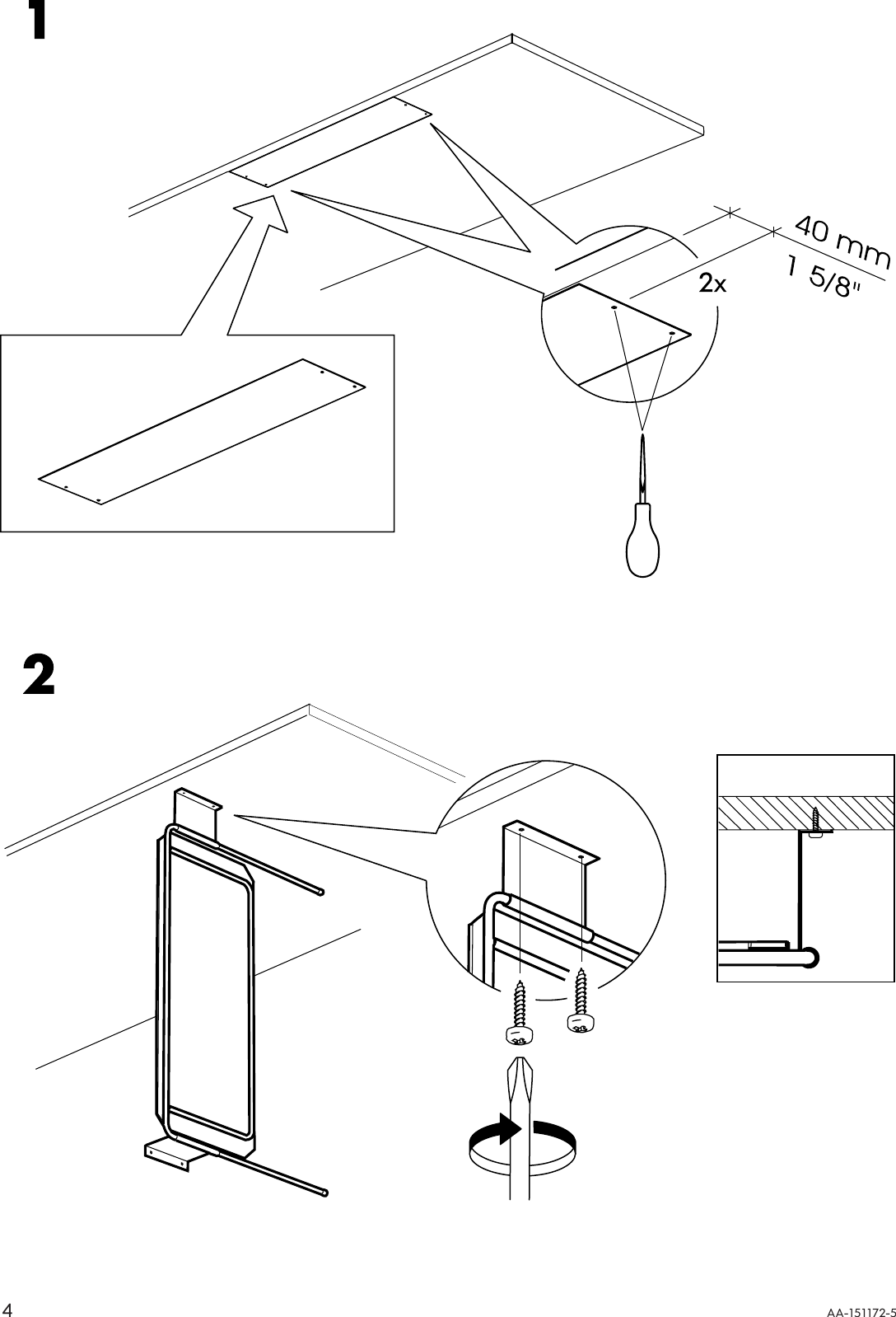 Page 4 of 8 - Ikea Ikea-Summera-Pull-Out-Keyboard-Shelf-Assembly-Instruction
