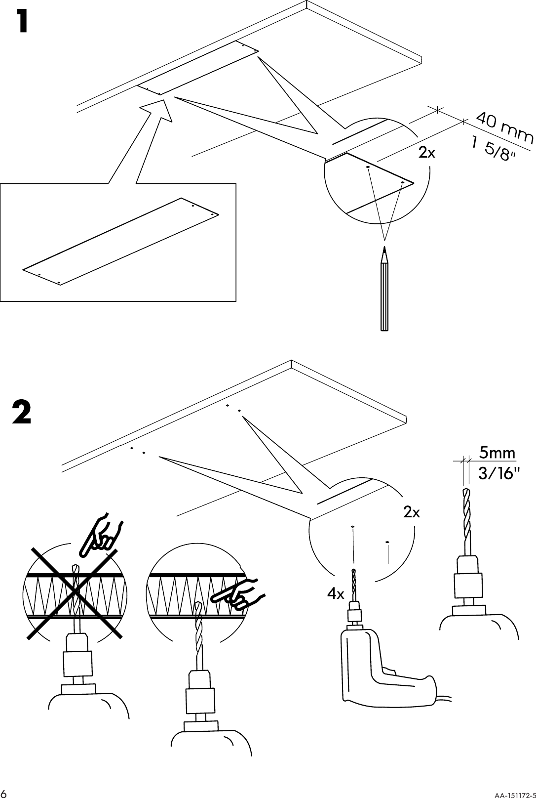 Page 6 of 8 - Ikea Ikea-Summera-Pull-Out-Keyboard-Shelf-Assembly-Instruction