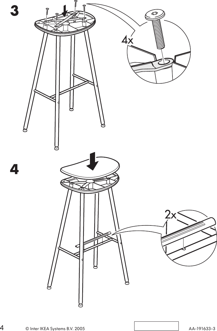 Page 4 of 4 - Ikea Ikea-Sune-Bar-Stool-29-1-8-Assembly-Instruction