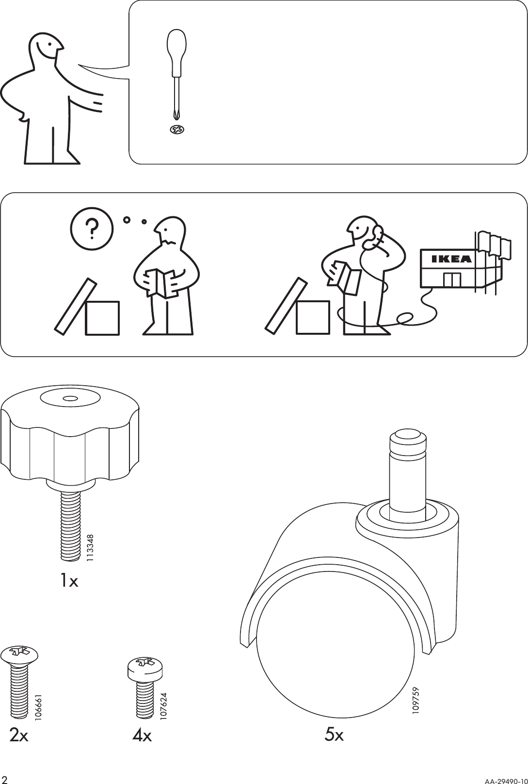 Page 2 of 8 - Ikea Ikea-Svenning-Swivel-Chair-Assembly-Instruction