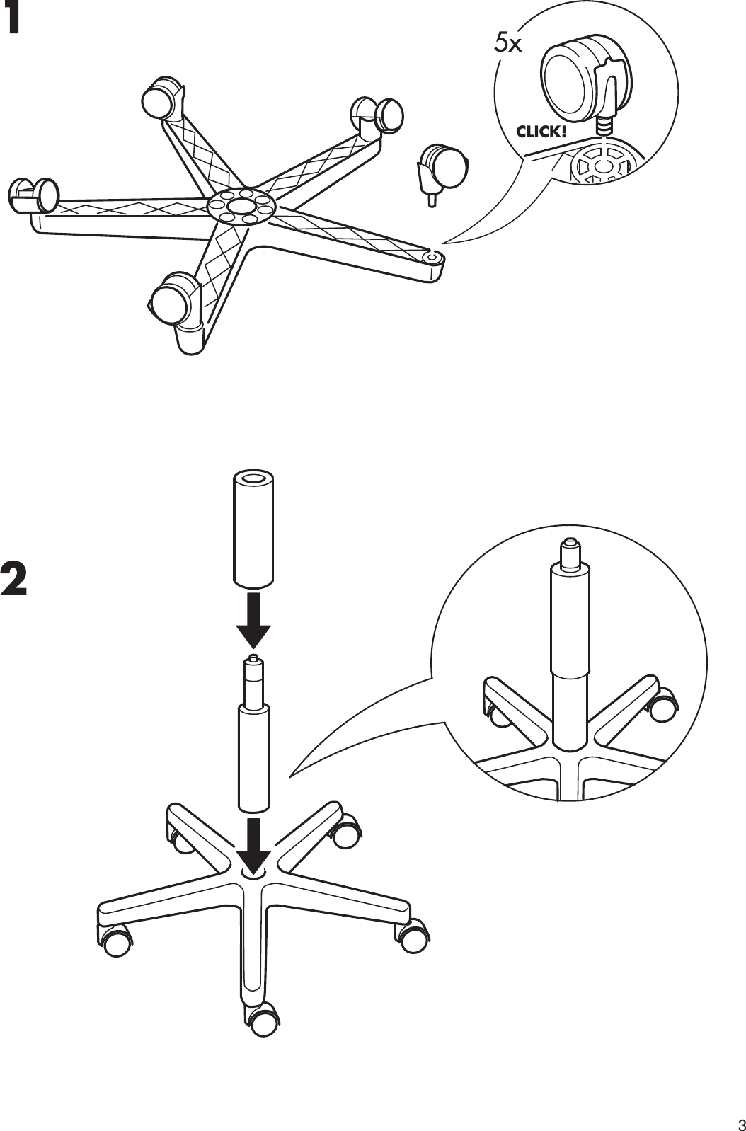 Page 3 of 8 - Ikea Ikea-Svenning-Swivel-Chair-Assembly-Instruction