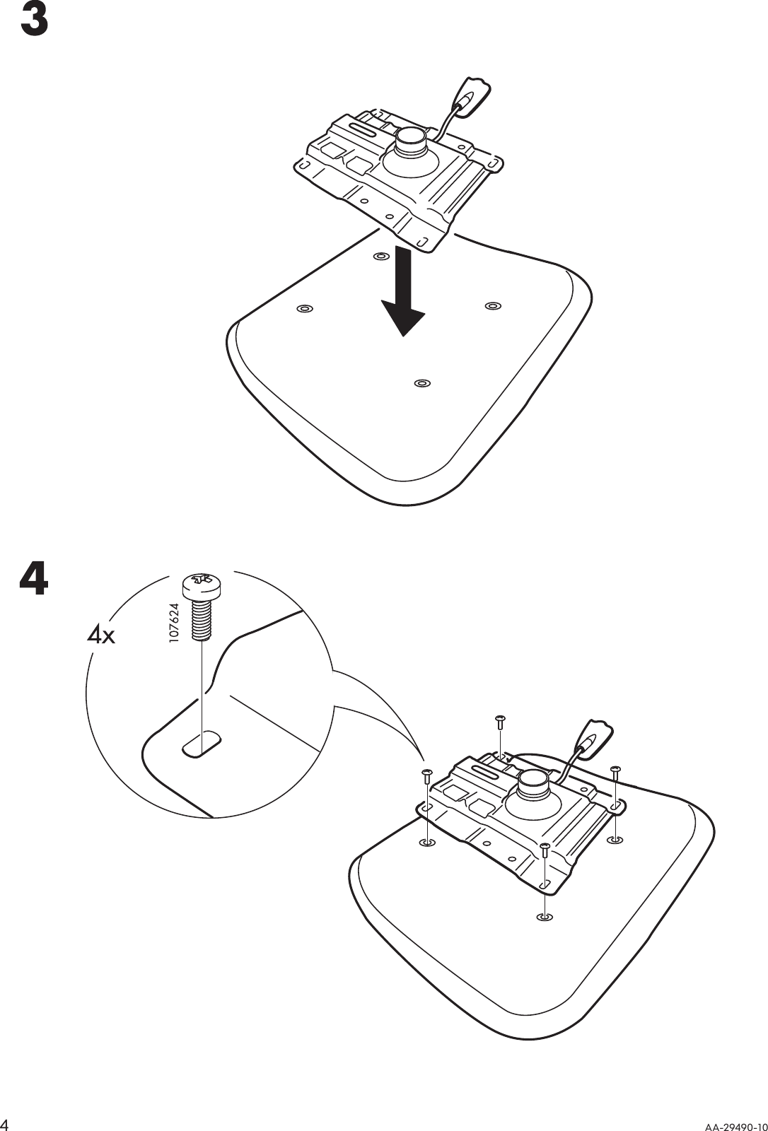 Page 4 of 8 - Ikea Ikea-Svenning-Swivel-Chair-Assembly-Instruction