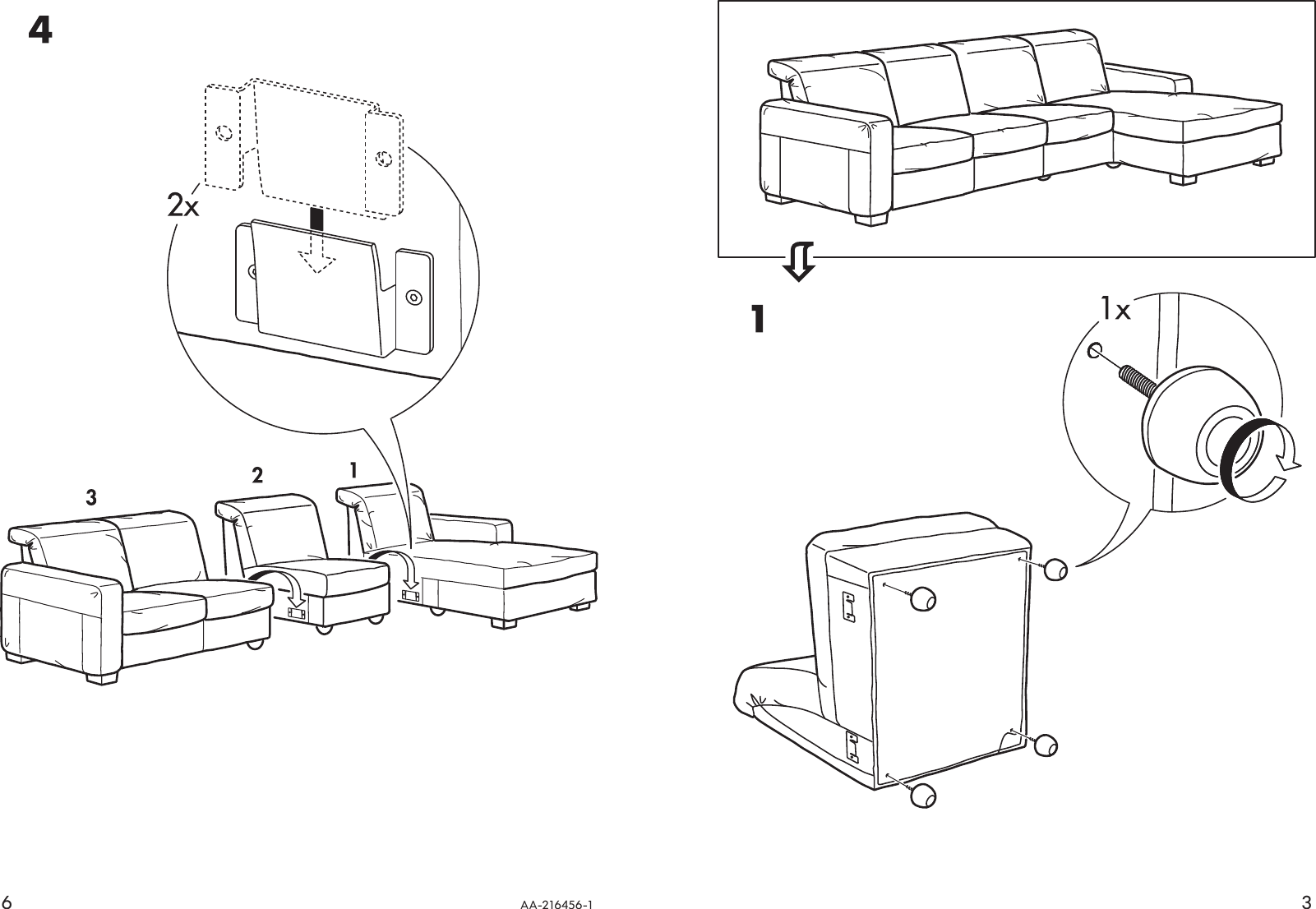 Page 3 of 4 - Ikea Ikea-Torekov-Left-Chaise-Assembly-Instruction