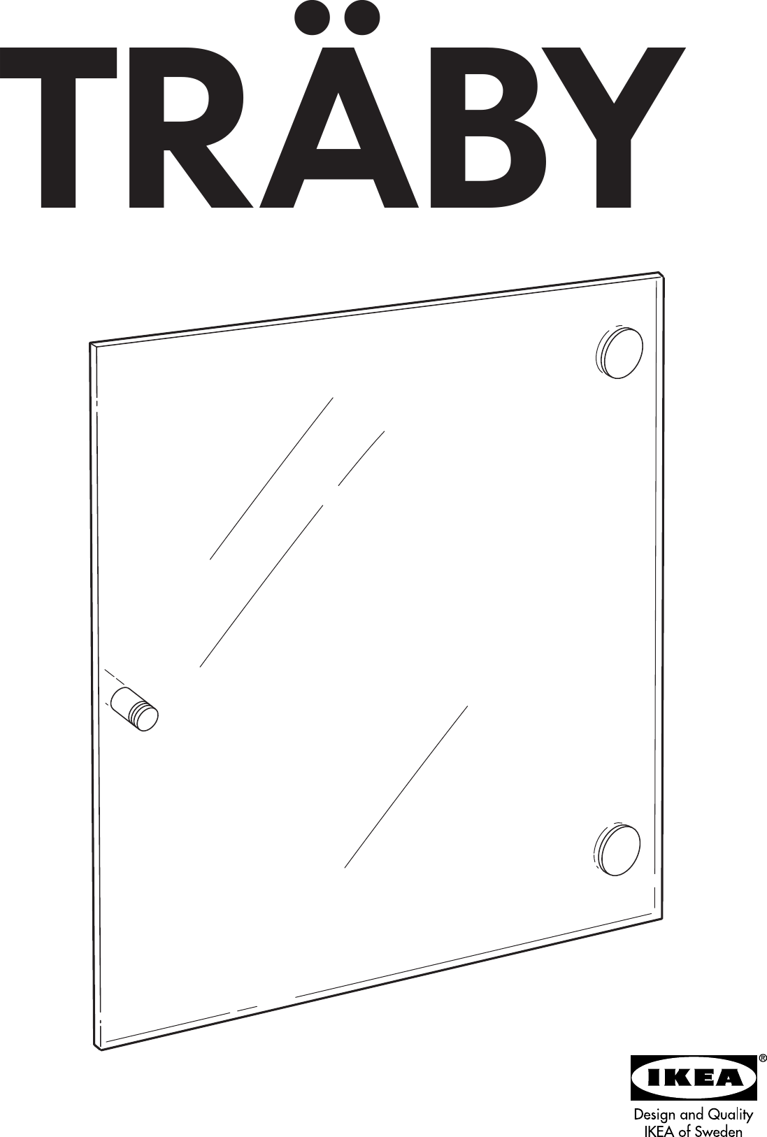 Page 1 of 8 - Ikea Ikea-Traby-Glass-Door-13-3-4X13-3-4-Assembly-Instruction