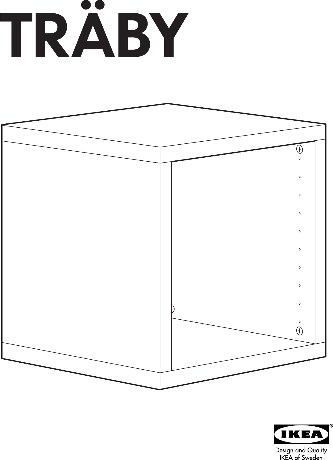 Page 1 of 12 - Ikea Ikea-Traby-Shelf-Unit-16X16-Assembly-Instruction