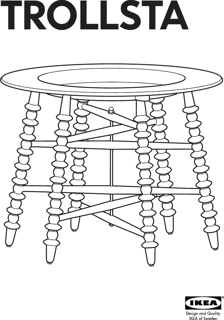 Page 1 of 8 - Ikea Ikea-Trollsta-Tray-Table-Assembly-Instruction
