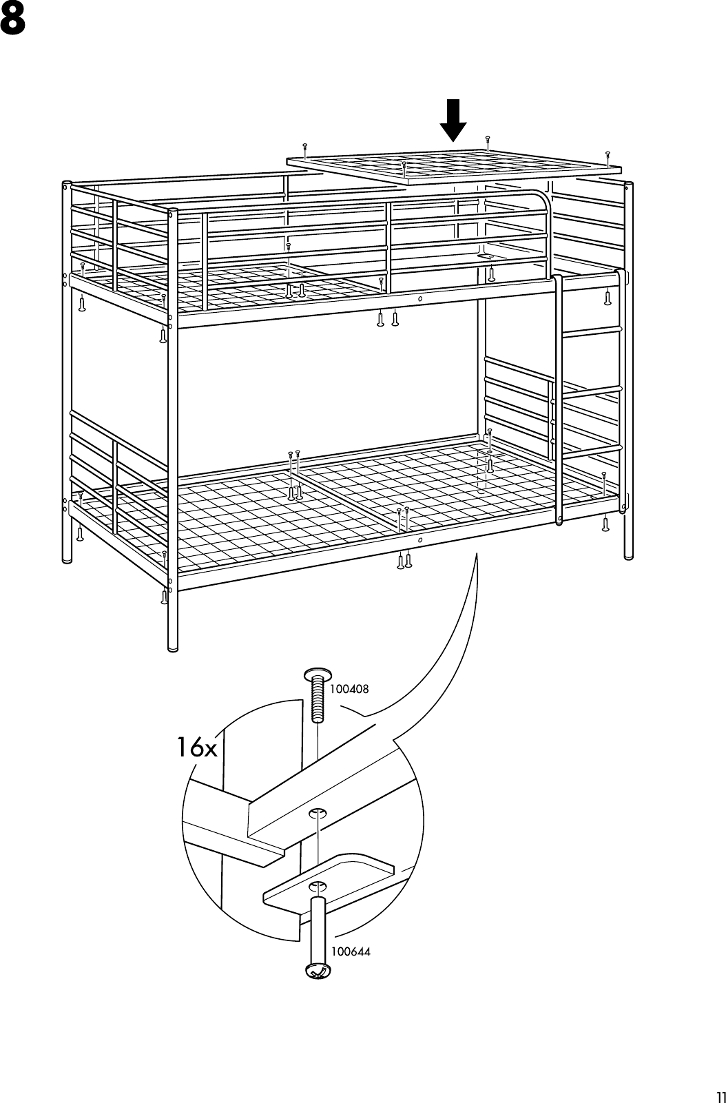 Page 11 of 12 - Ikea Ikea-Tromsa-Bunk-Bedframe-Twin-Assembly-Instruction