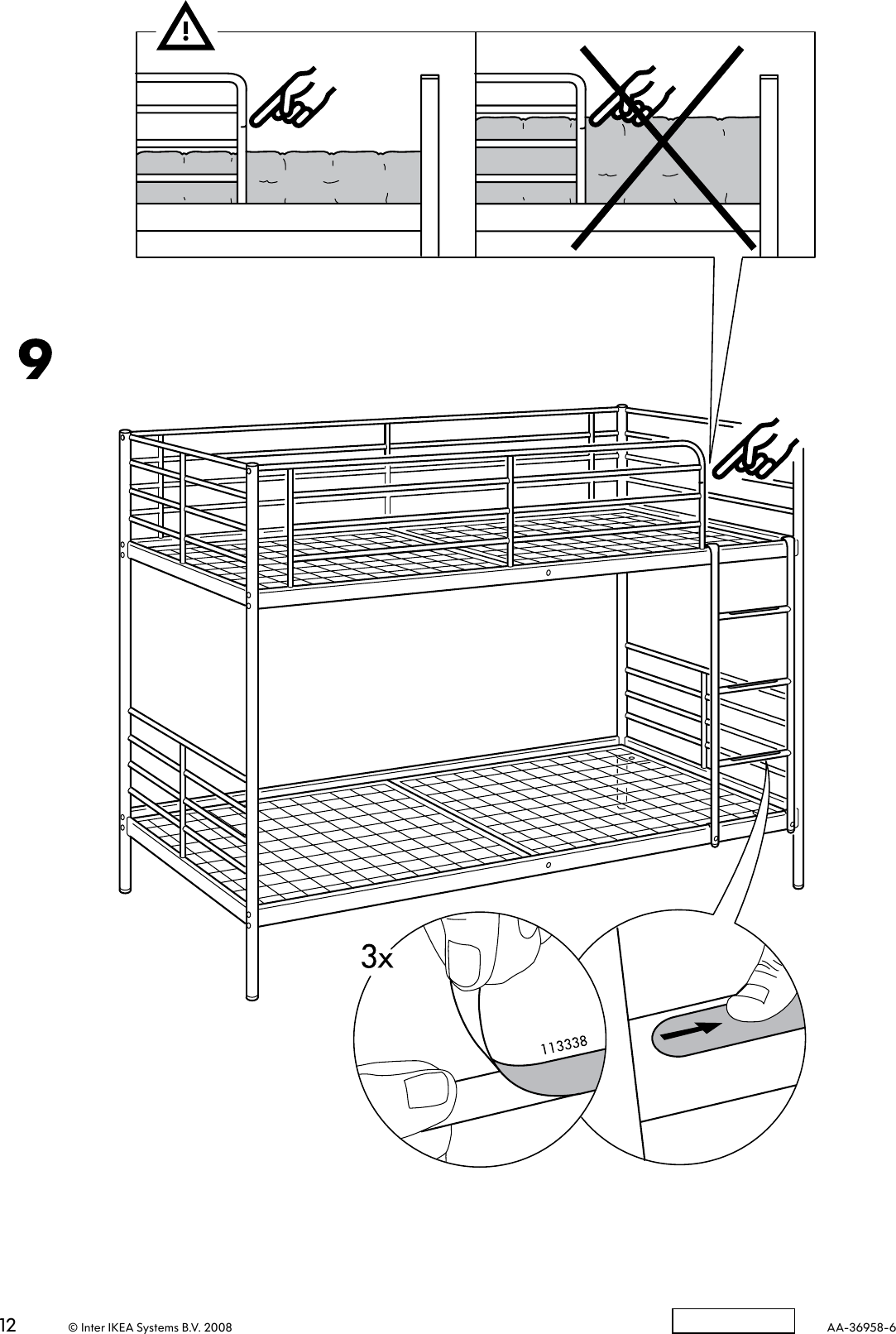 Page 12 of 12 - Ikea Ikea-Tromsa-Bunk-Bedframe-Twin-Assembly-Instruction