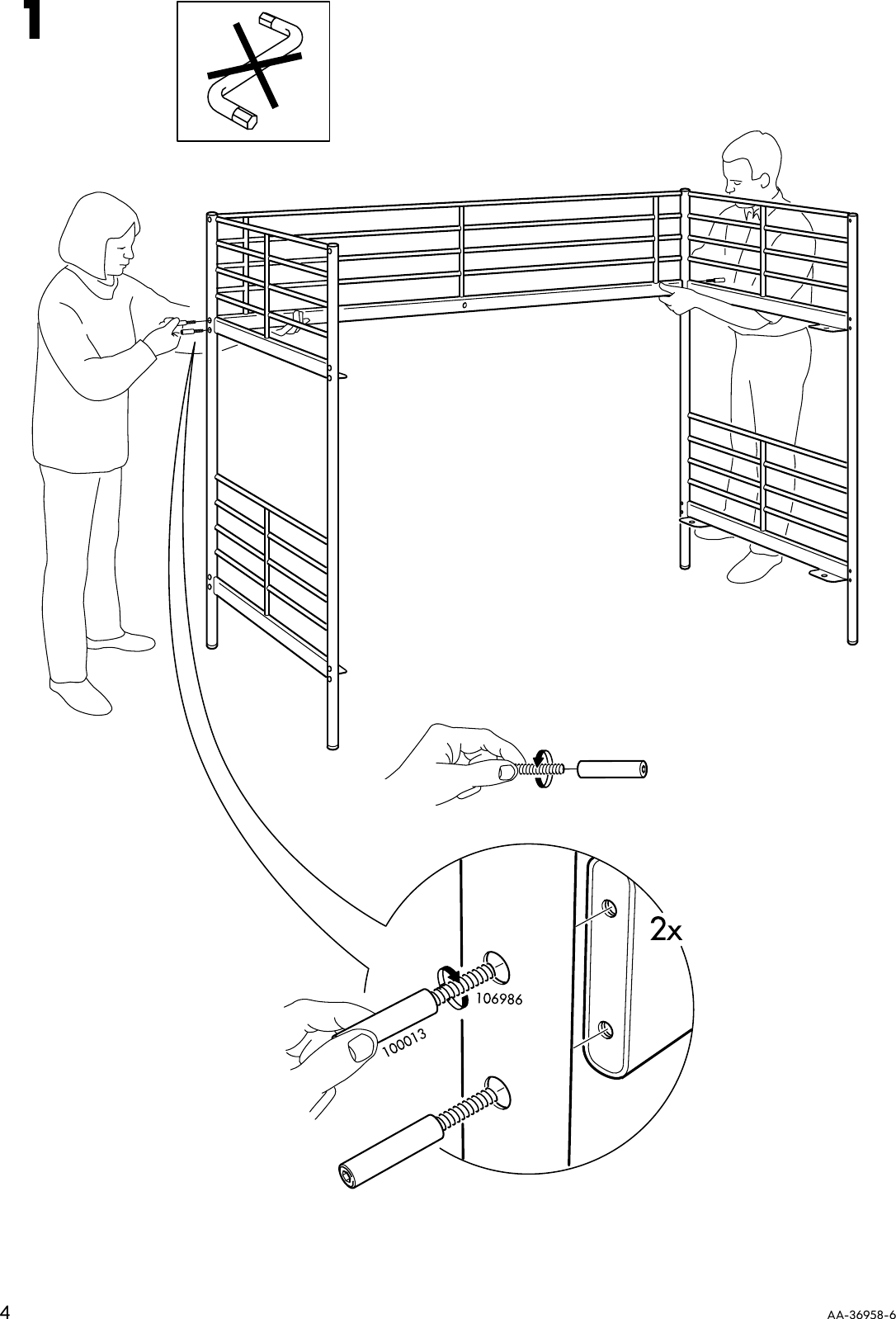 Page 4 of 12 - Ikea Ikea-Tromsa-Bunk-Bedframe-Twin-Assembly-Instruction