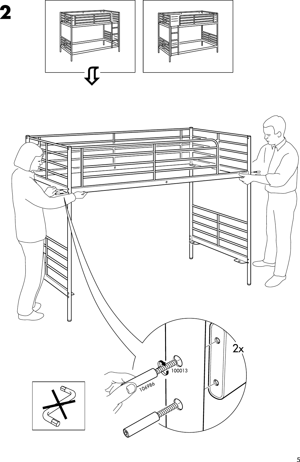 Page 5 of 12 - Ikea Ikea-Tromsa-Bunk-Bedframe-Twin-Assembly-Instruction