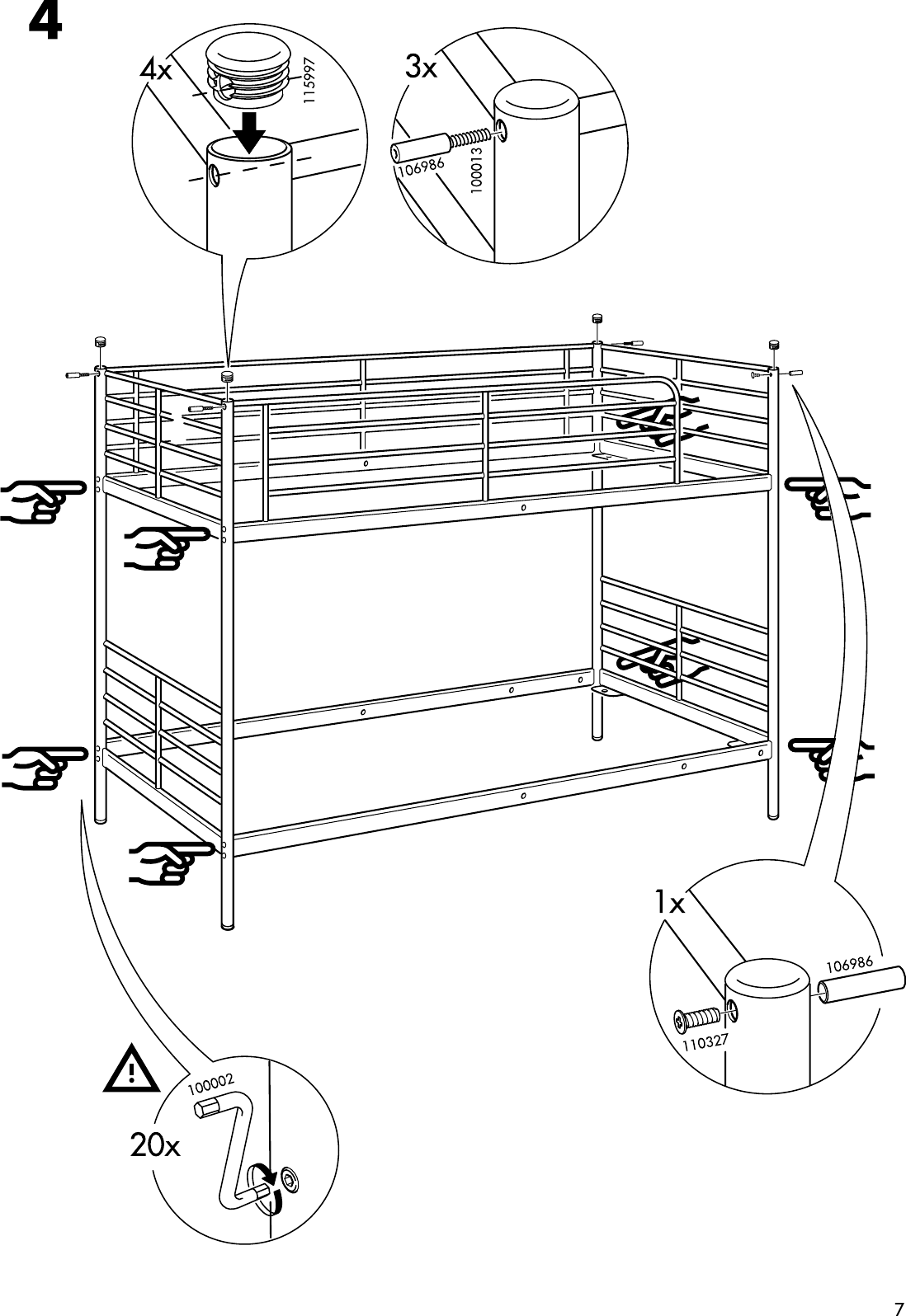 Page 7 of 12 - Ikea Ikea-Tromsa-Bunk-Bedframe-Twin-Assembly-Instruction