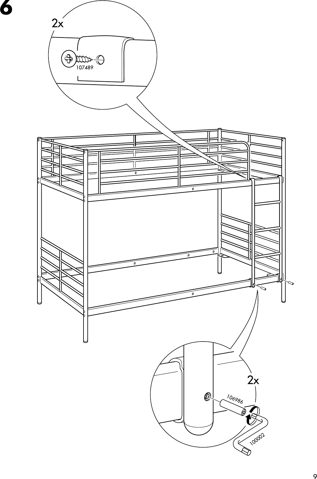 Ikea Tromsa Bunk Bedframe Twin Assembly Instruction
