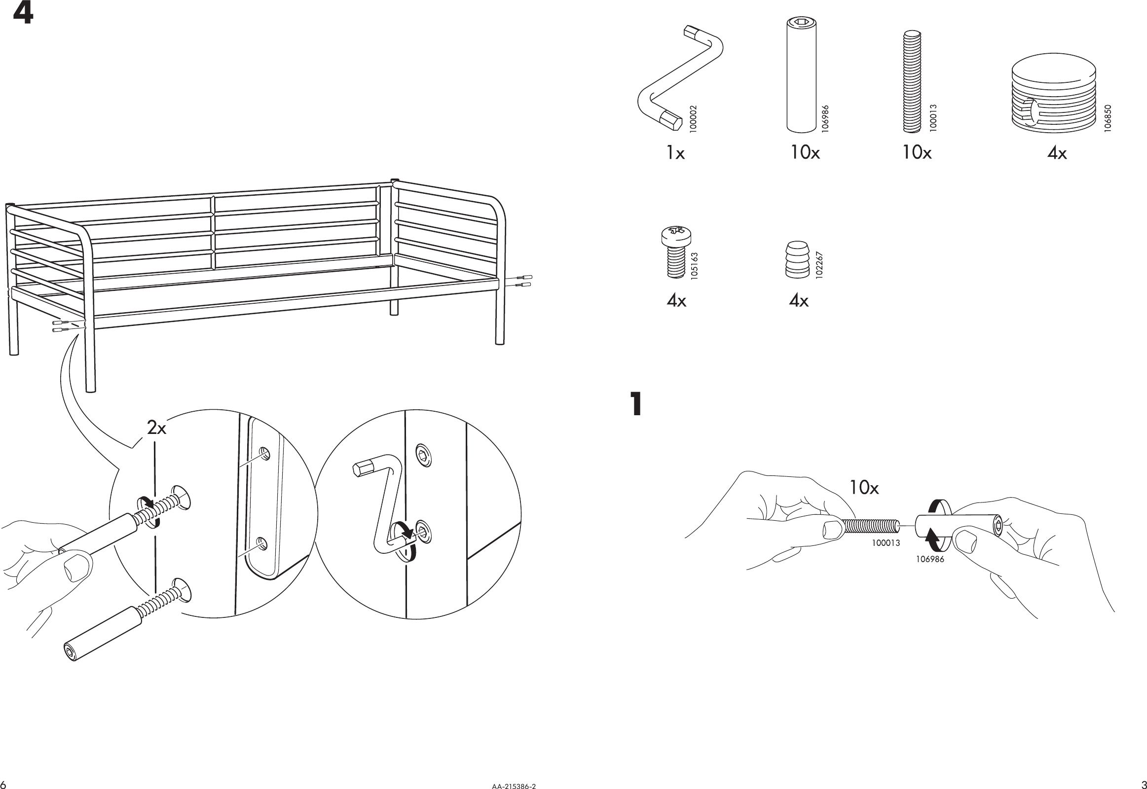 Ikea Tromsa Daybed Frame Twin Assembly Instruction