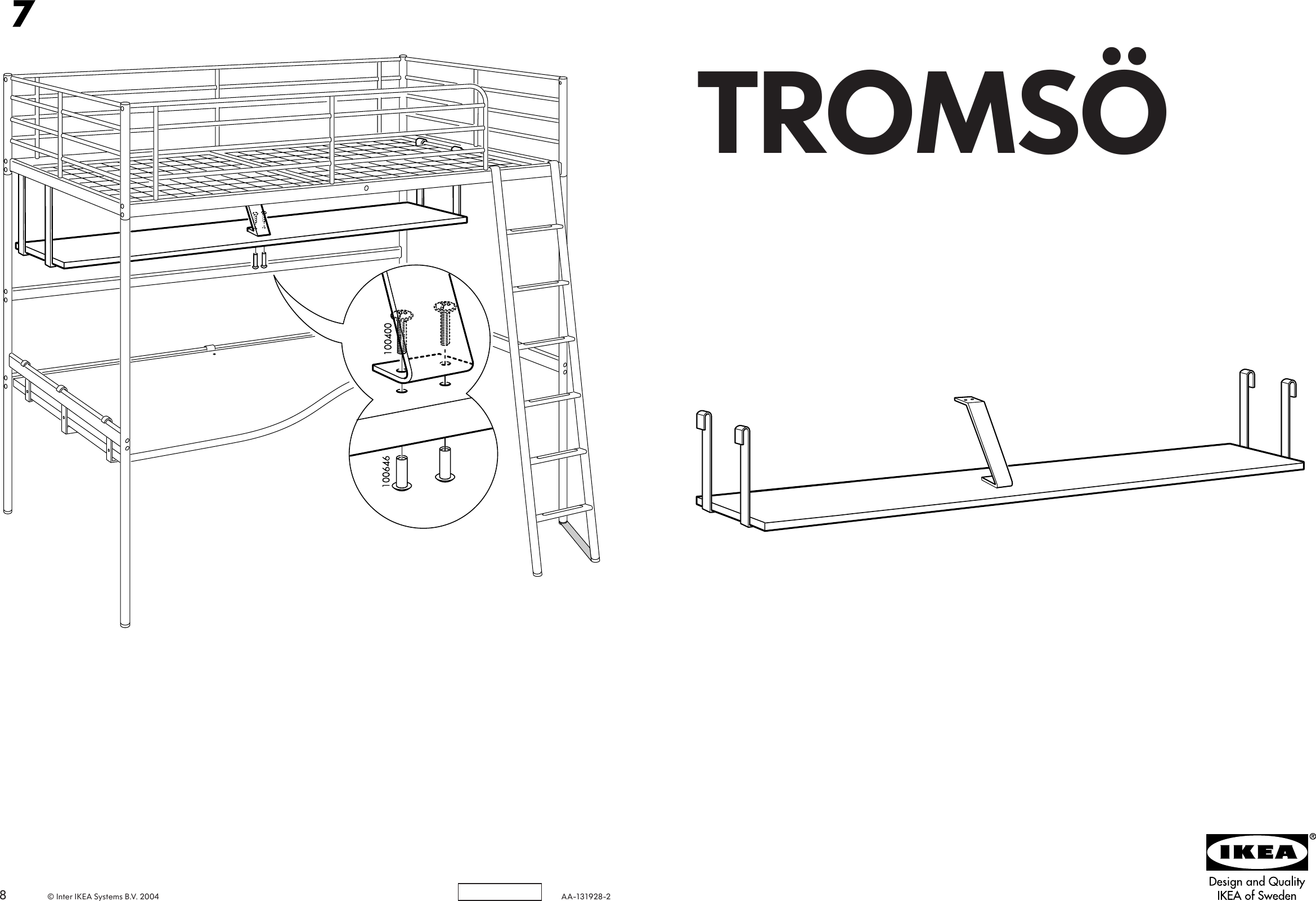 Page 1 of 4 - Ikea Ikea-Tromsa-Desk-Top-Shelf-Assembly-Instruction-2  Ikea-tromsa-desk-top-shelf-assembly-instruction