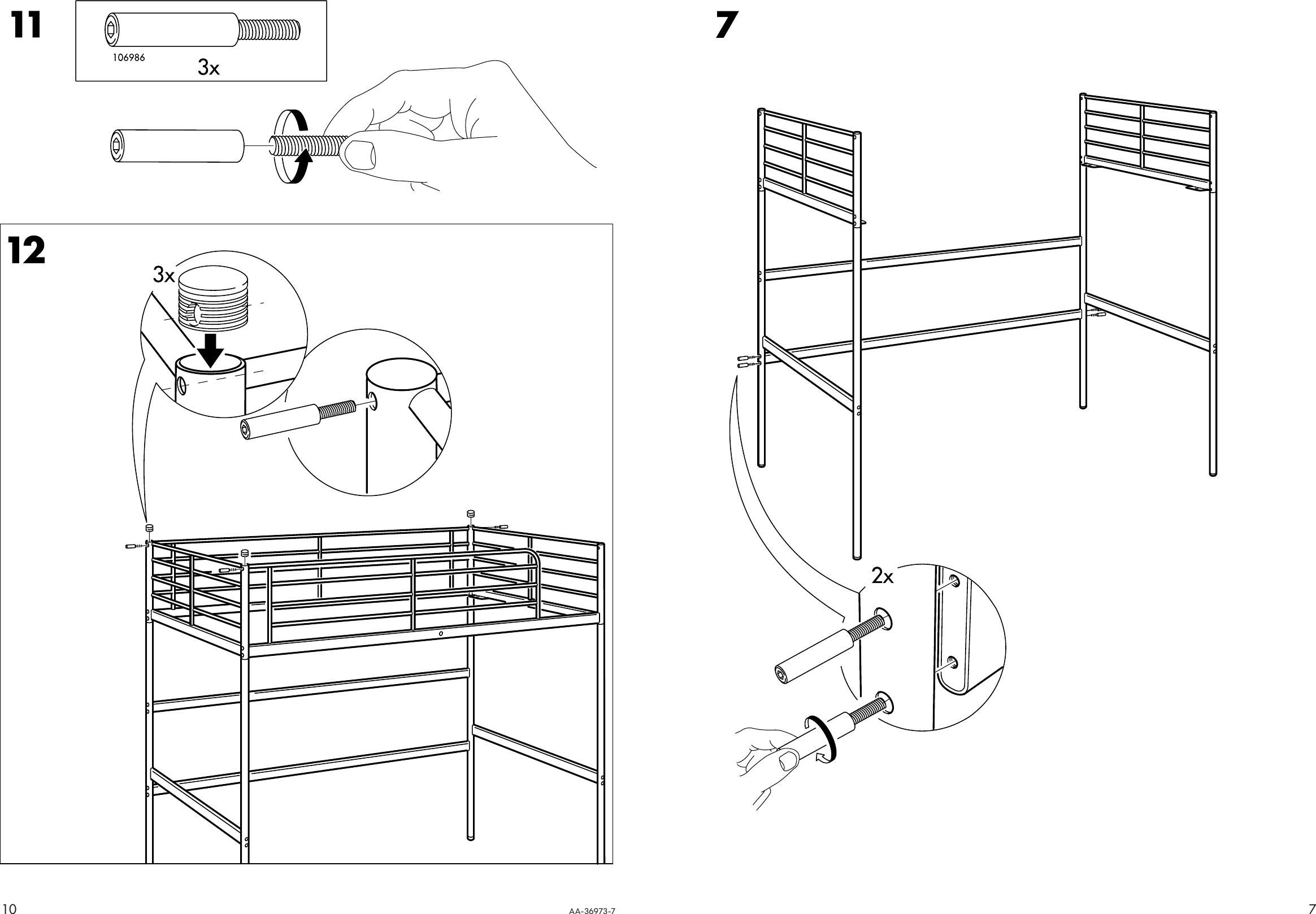 Page 7 of 8 - Ikea Ikea-Tromsa-Loft-Bedframe-Twin-Assembly-Instruction