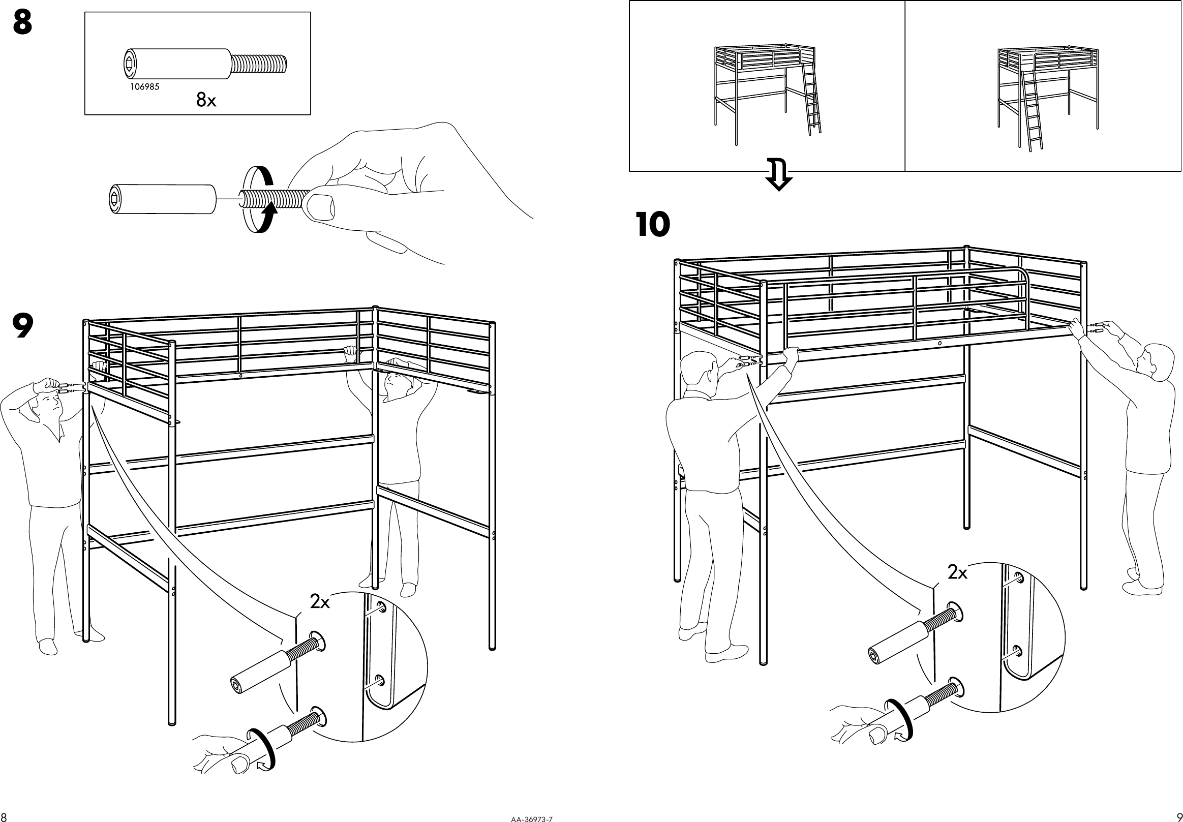 Page 8 of 8 - Ikea Ikea-Tromsa-Loft-Bedframe-Twin-Assembly-Instruction