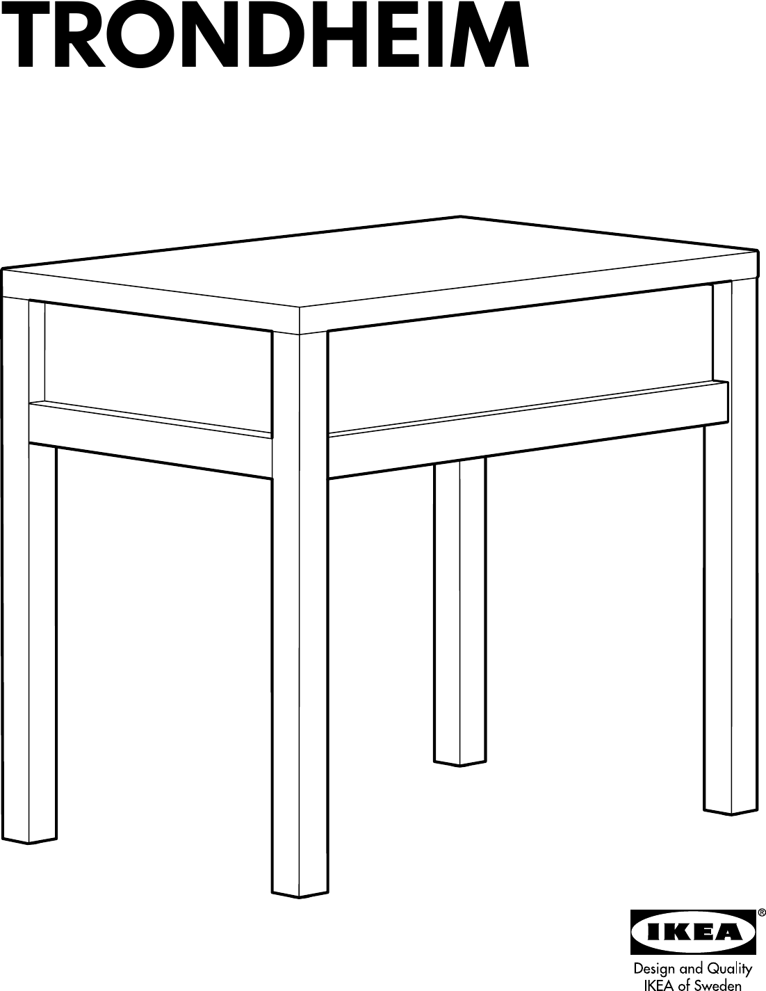 Page 1 of 12 - Ikea Ikea-Trondheim-Bedside-Table-Assembly-Instruction