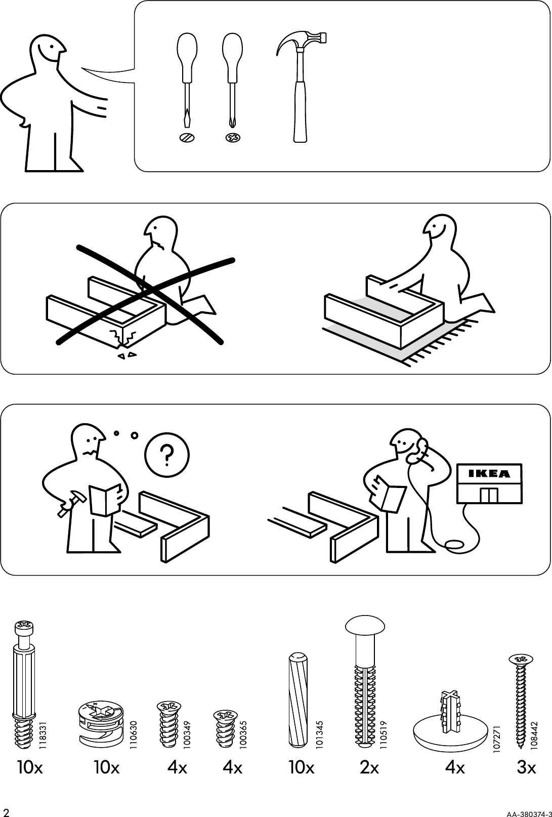 Page 2 of 12 - Ikea Ikea-Trondheim-Bedside-Table-Assembly-Instruction