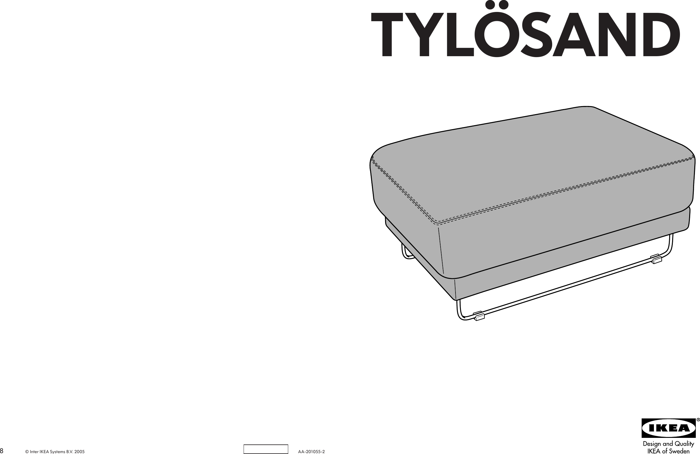 Page 1 of 4 - Ikea Ikea-Tylasand-Footstool-Cover-Assembly-Instruction
