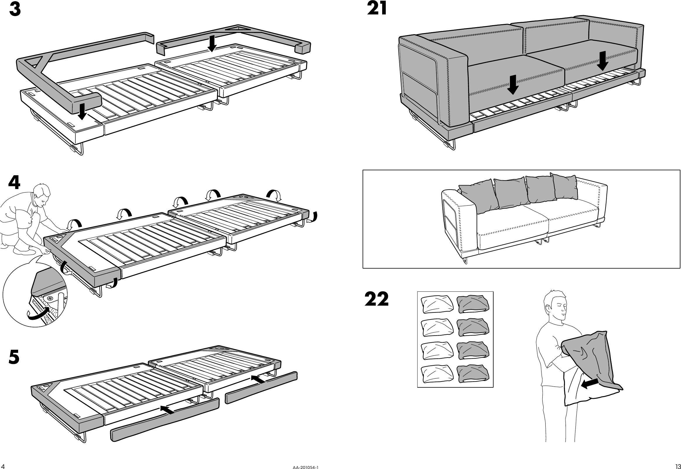Page 4 of 8 - Ikea Ikea-Tylasand-Sofa-Bed-Cover-Assembly-Instruction
