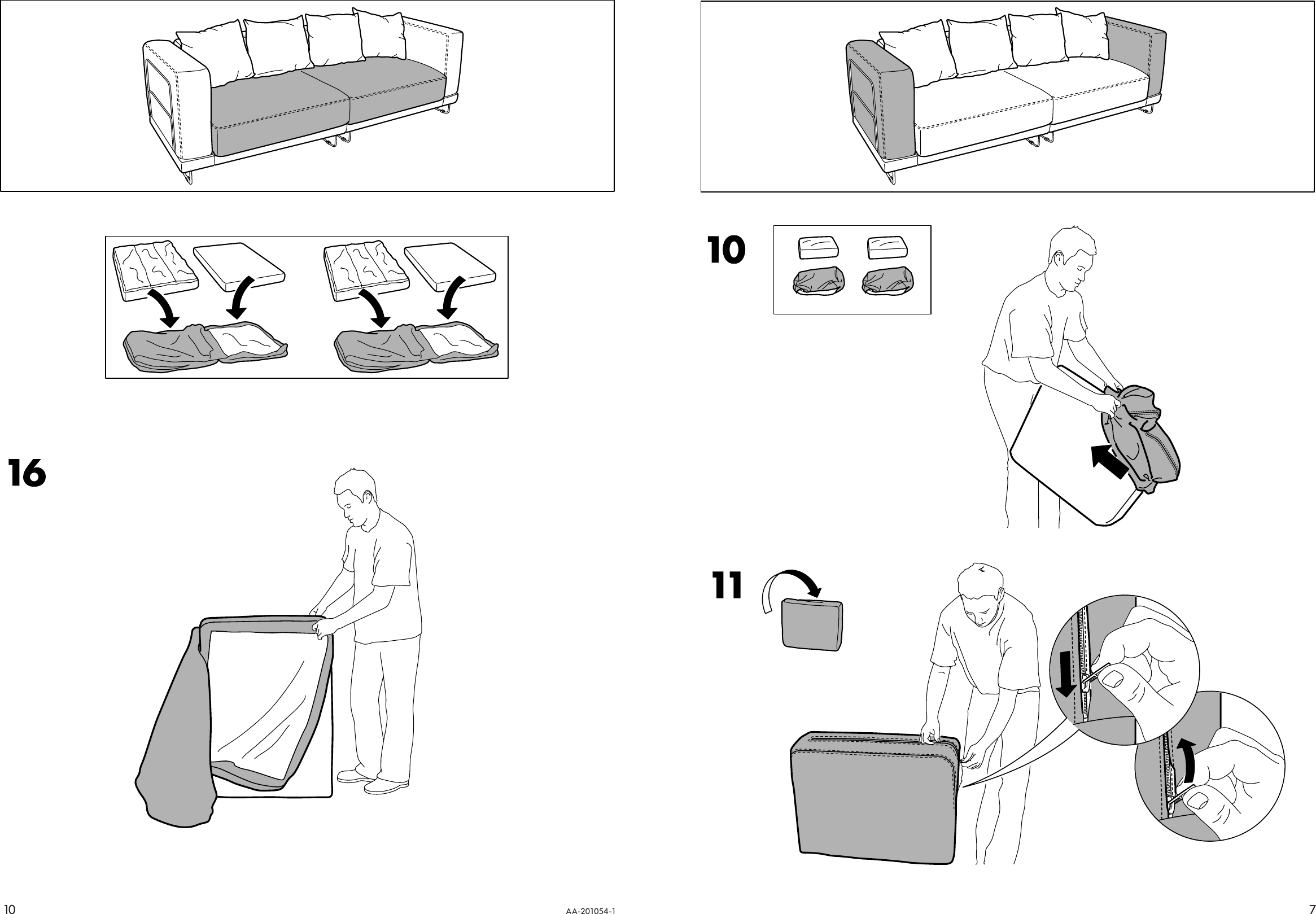 Page 7 of 8 - Ikea Ikea-Tylasand-Sofa-Bed-Cover-Assembly-Instruction