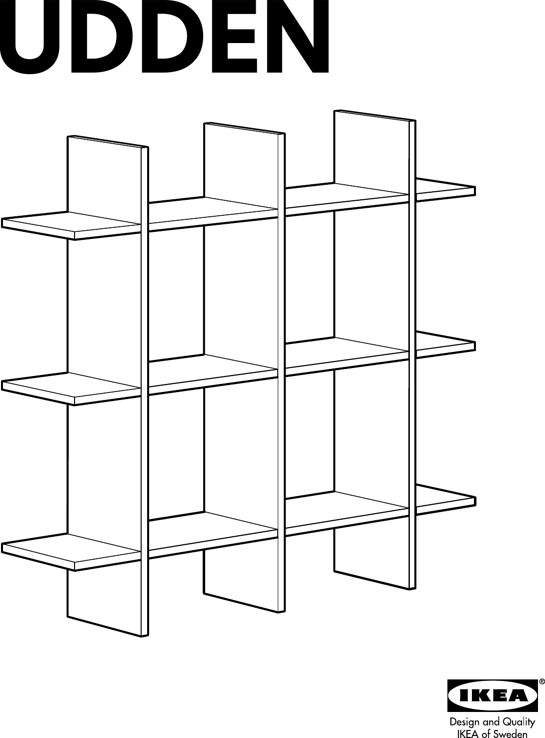 Page 1 of 12 - Ikea Ikea-Udden-Wall-Shelf-Cubbies-23X23-Assembly-Instruction