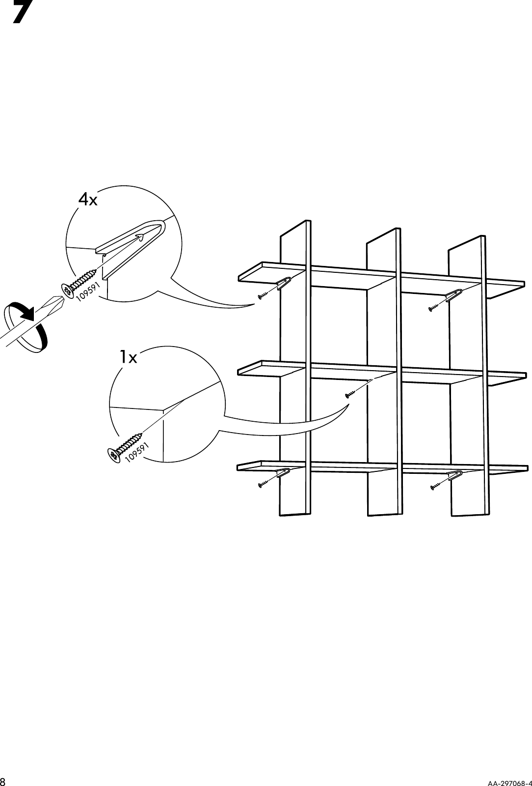Page 8 of 12 - Ikea Ikea-Udden-Wall-Shelf-Cubbies-23X23-Assembly-Instruction