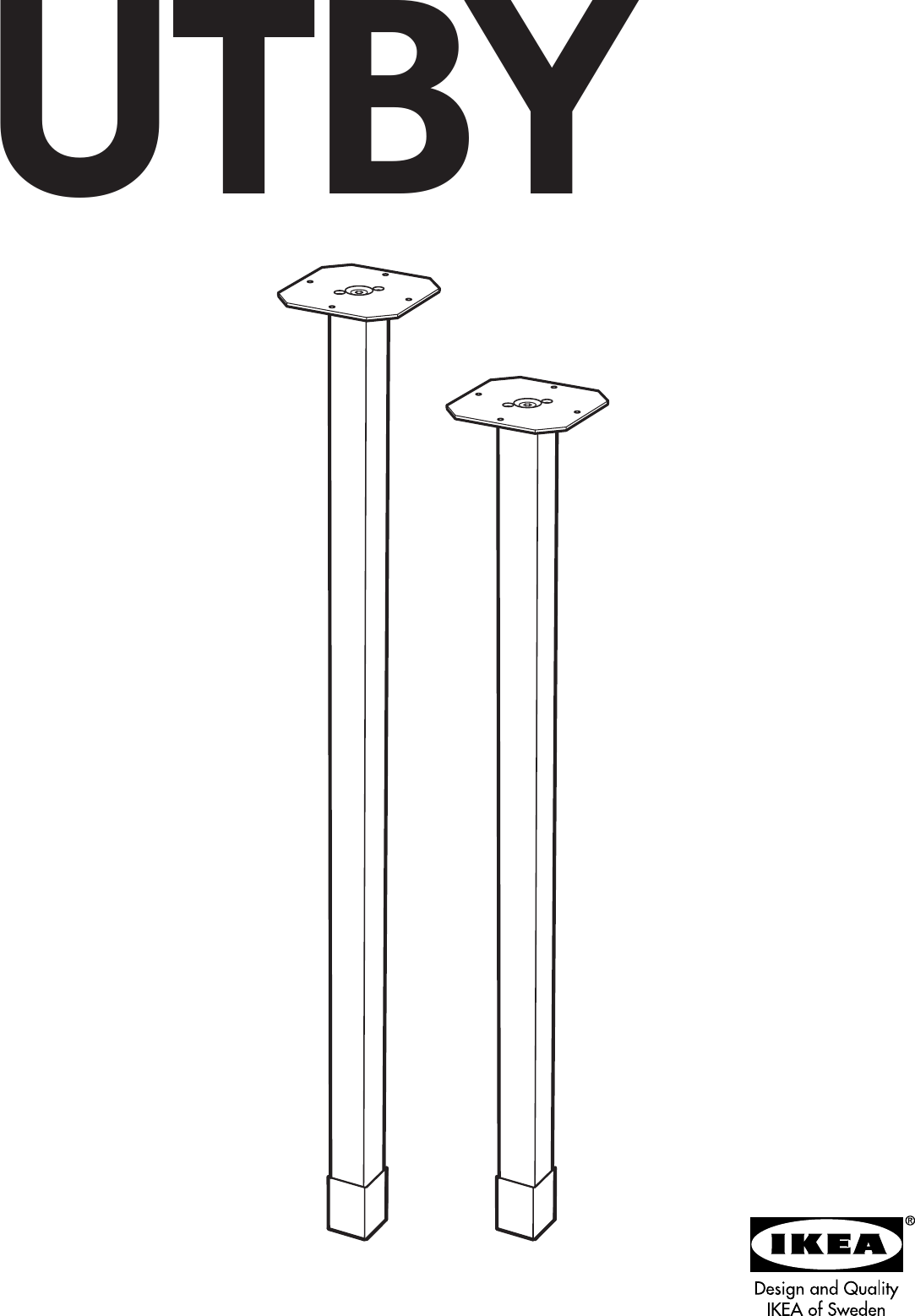 Page 1 of 8 - Ikea Ikea-Utby-Leg-35-3-8-Assembly-Instruction