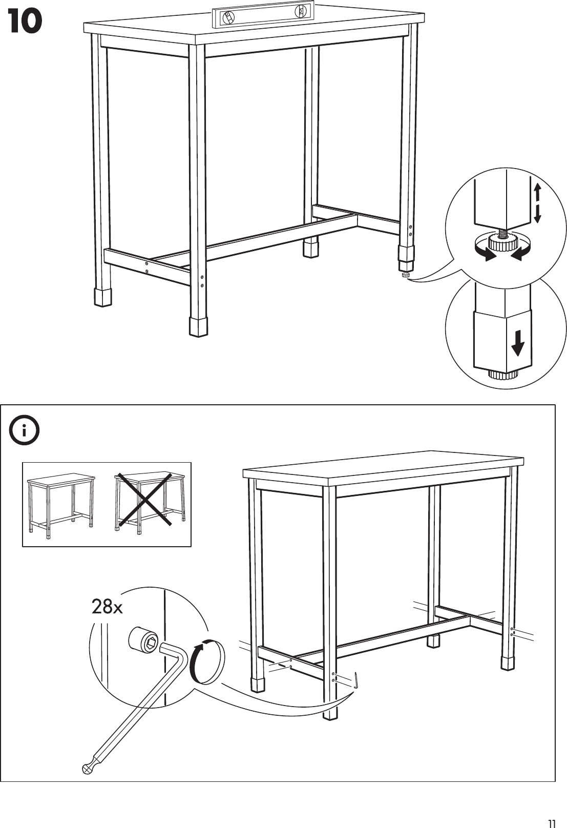 Page 11 of 12 - Ikea Ikea-Utby-Under-Frame-47-1-4X23-5-8X41-3-8-Assembly-Instruction