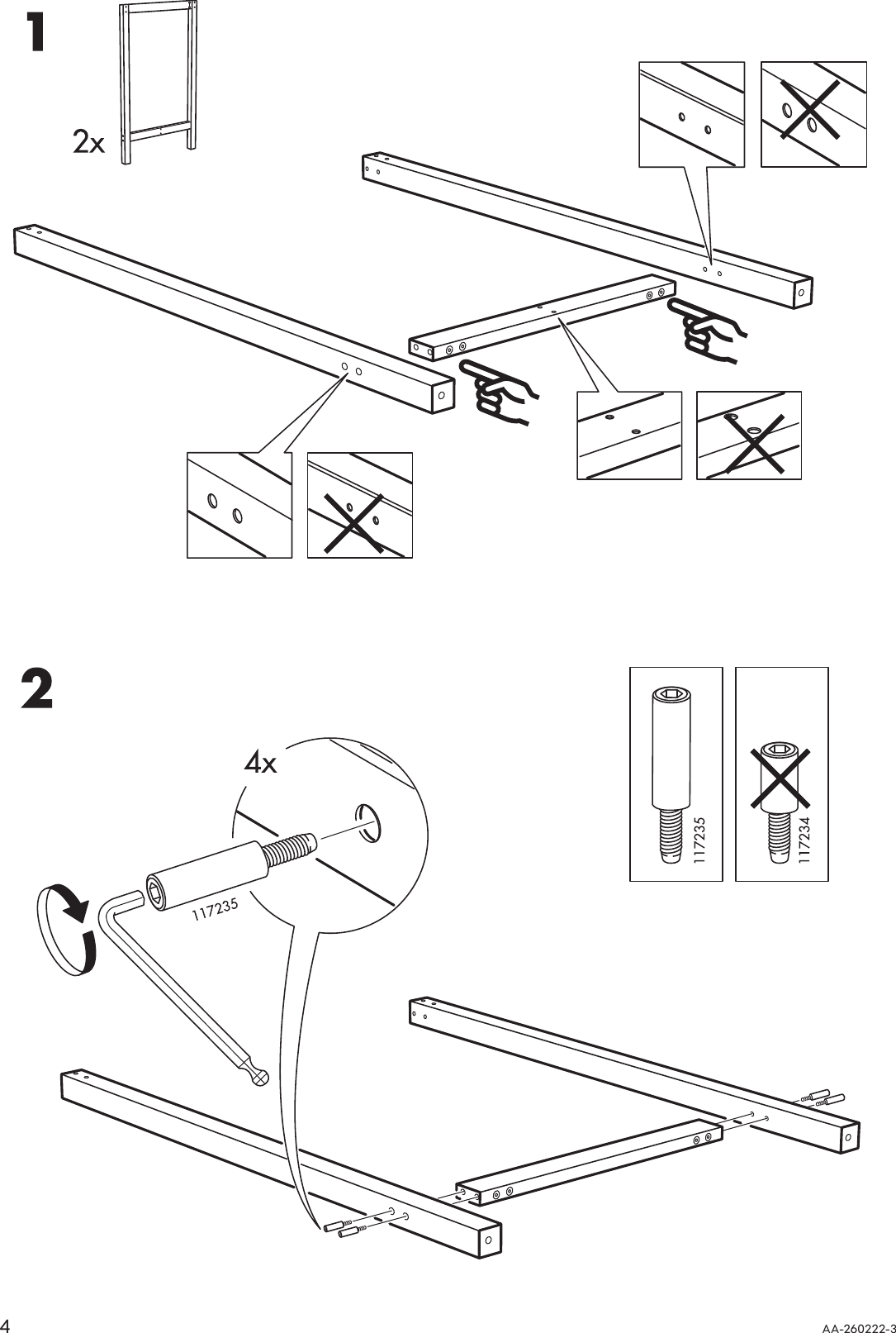 Page 4 of 12 - Ikea Ikea-Utby-Under-Frame-47-1-4X23-5-8X41-3-8-Assembly-Instruction