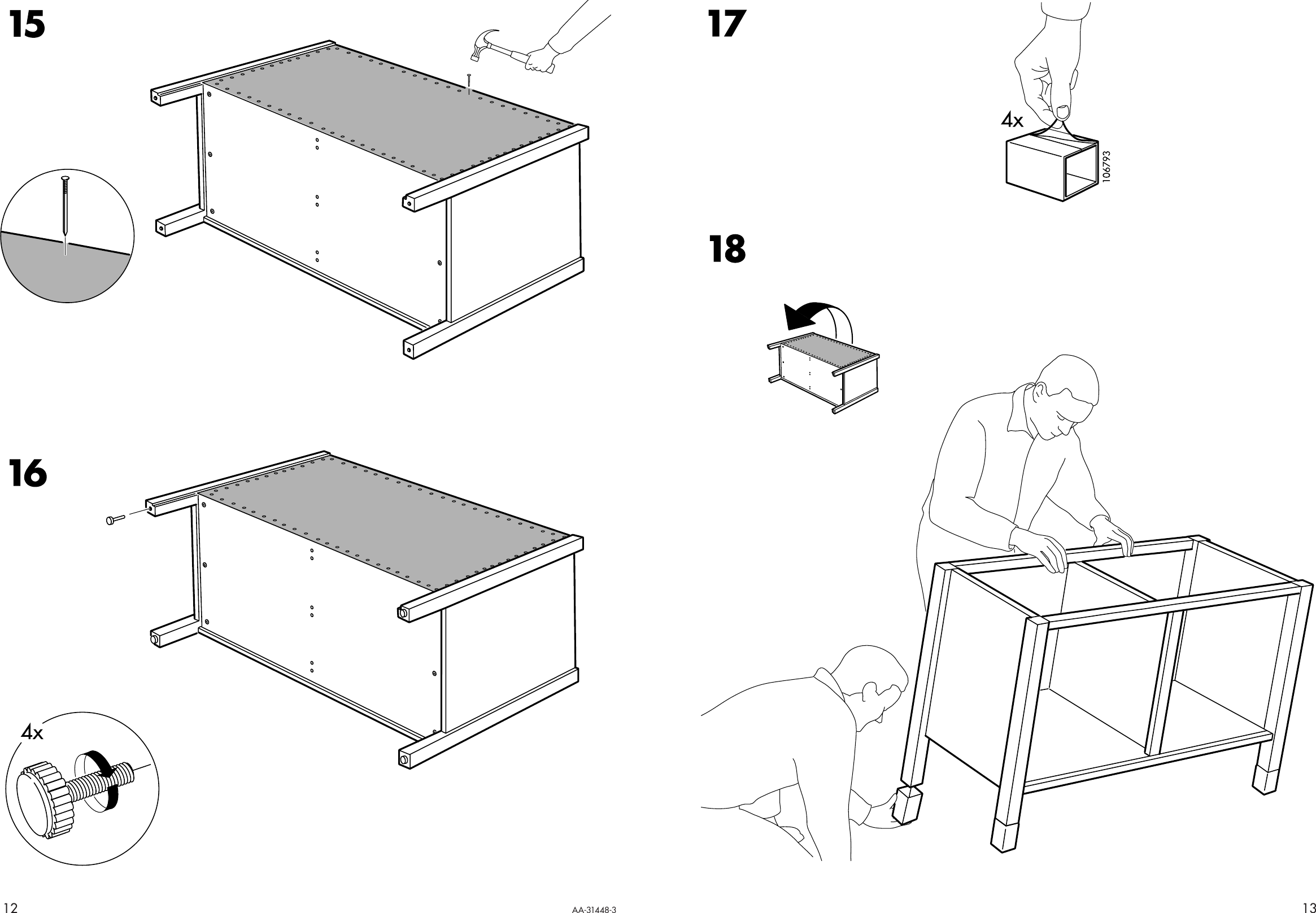 Page 12 of 12 - Ikea Ikea-Varde-Base-Cabinet-57X35-Assembly-Instruction