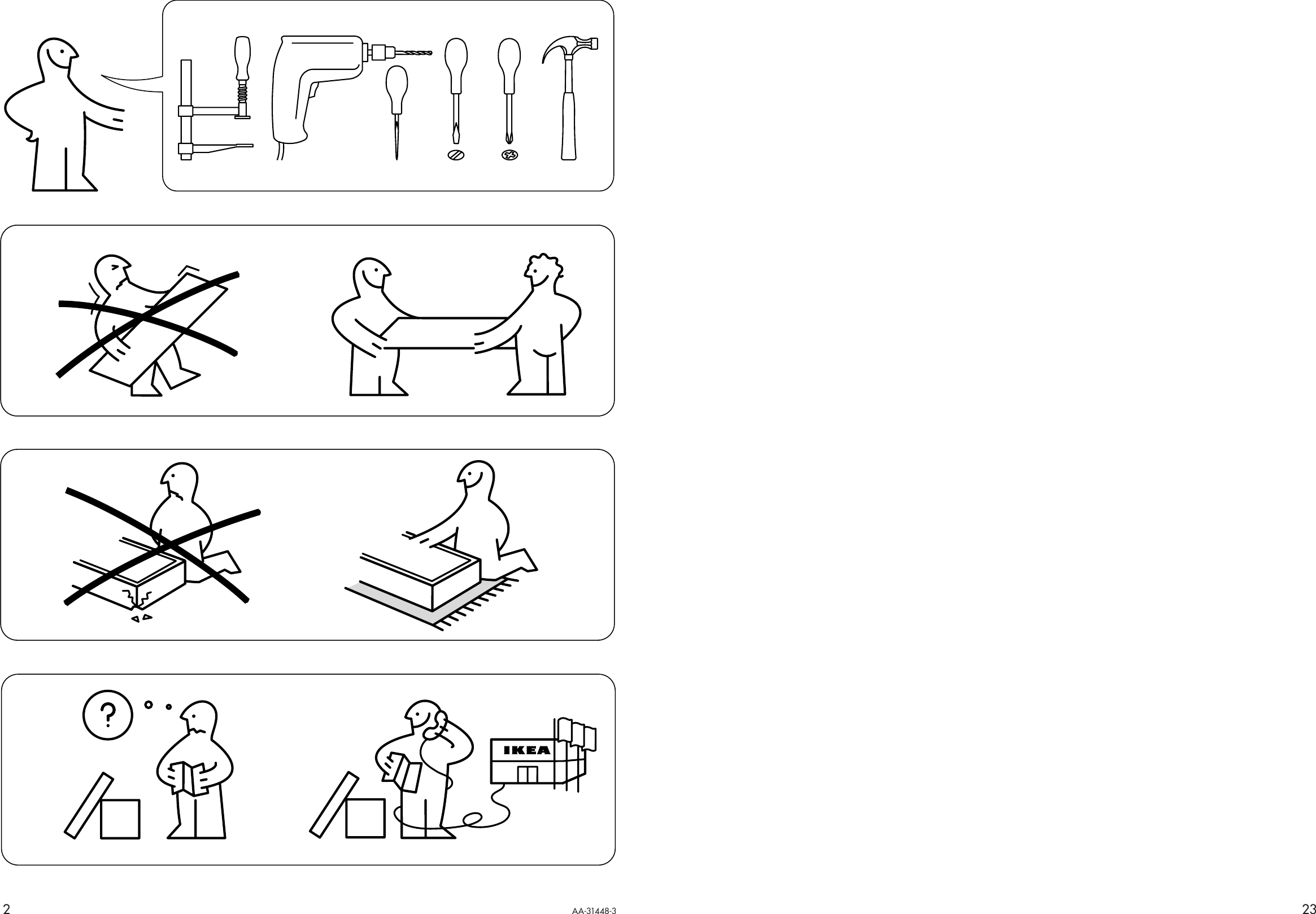 Page 2 of 12 - Ikea Ikea-Varde-Base-Cabinet-57X35-Assembly-Instruction