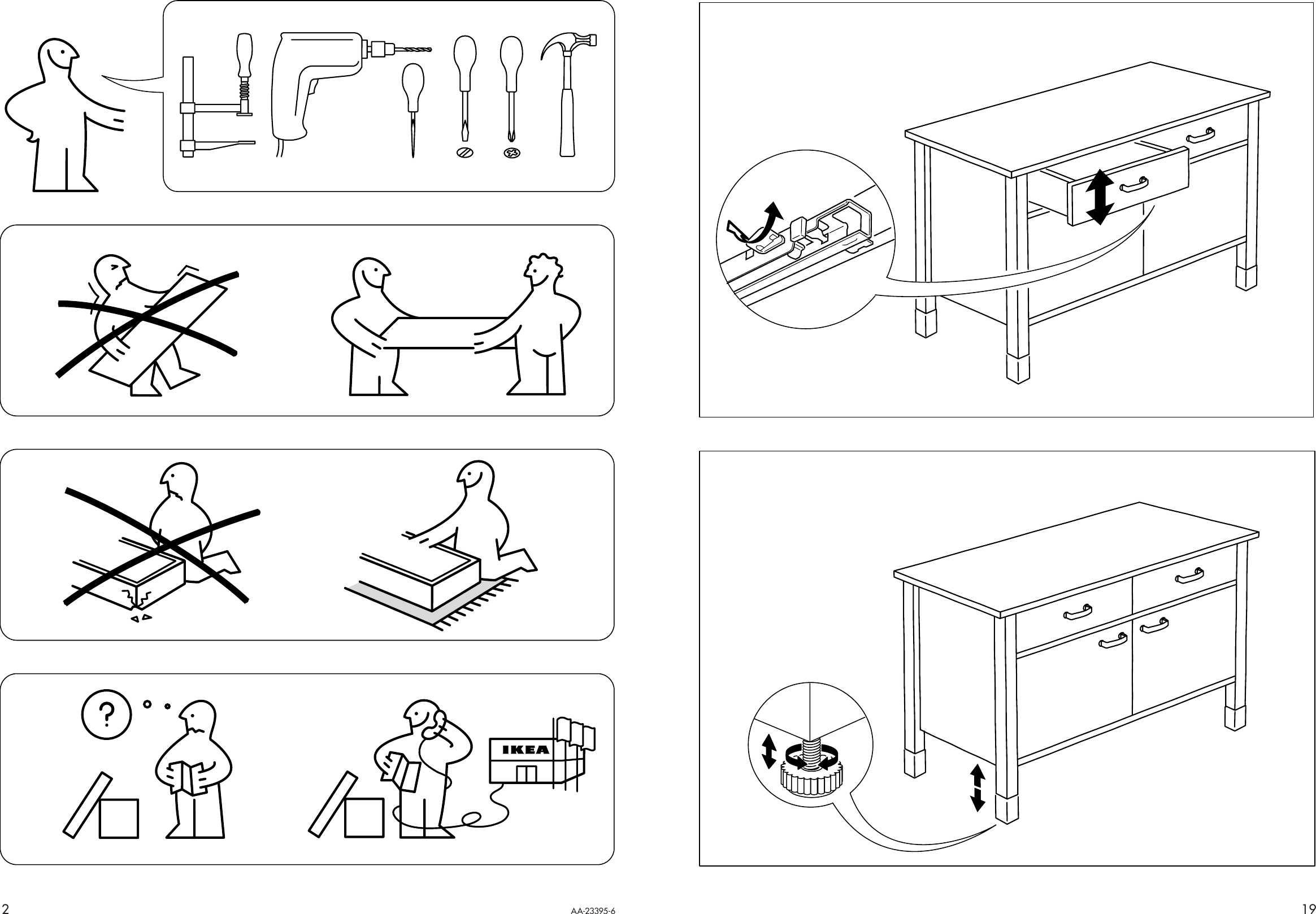 Page 2 of 10 - Ikea Ikea-Varde-Base-Cabinet-58X35-Assembly-Instruction
