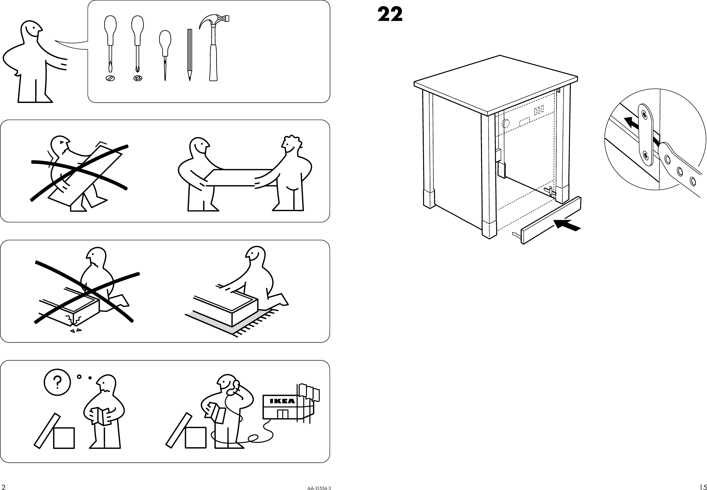 Page 2 of 8 - Ikea Ikea-Varde-Cabinet-For-Dishwasher-34X35-Assembly-Instruction