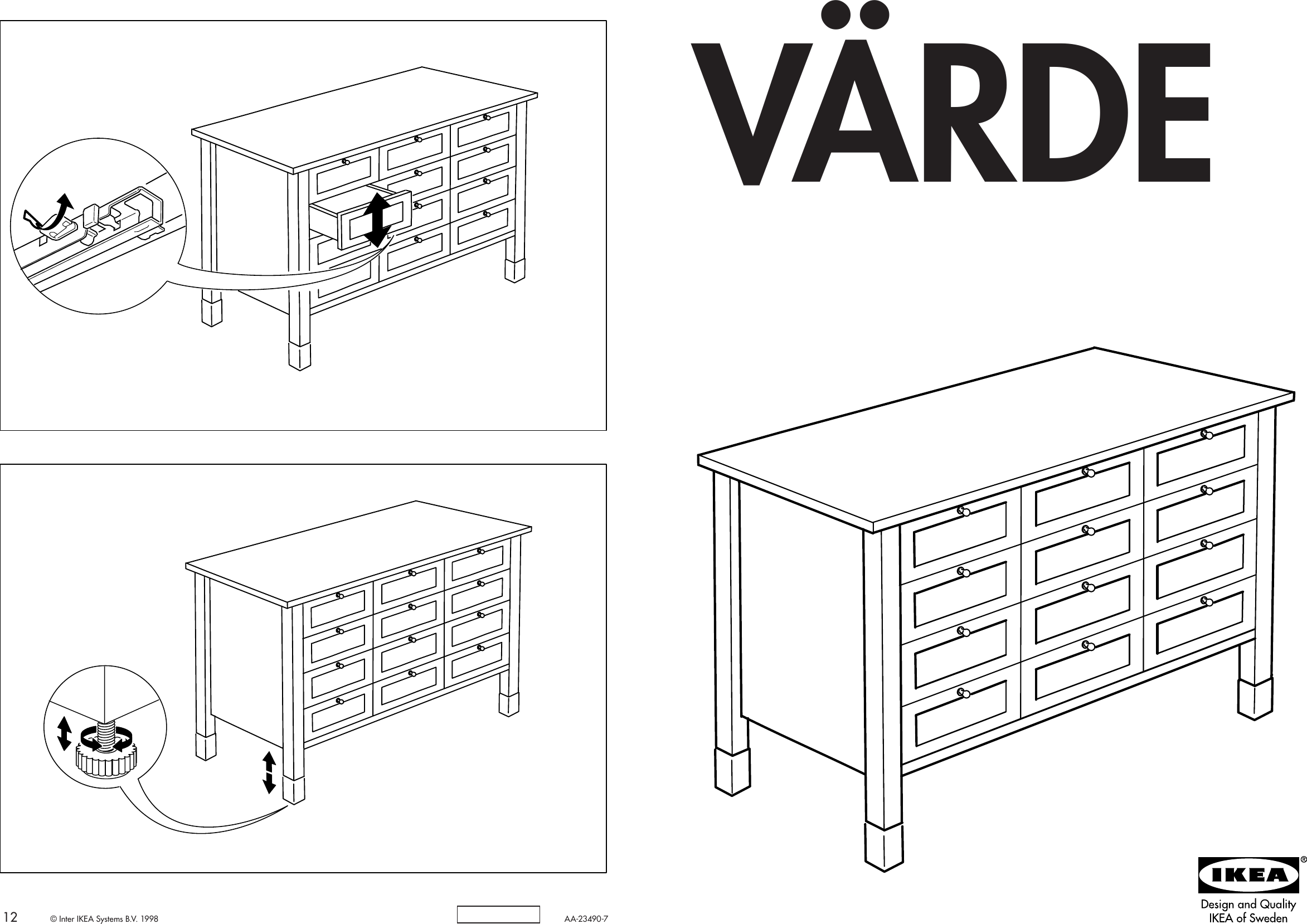 Ikea Varde Countertop Storage Unit 57x35 Assembly Instruction 2