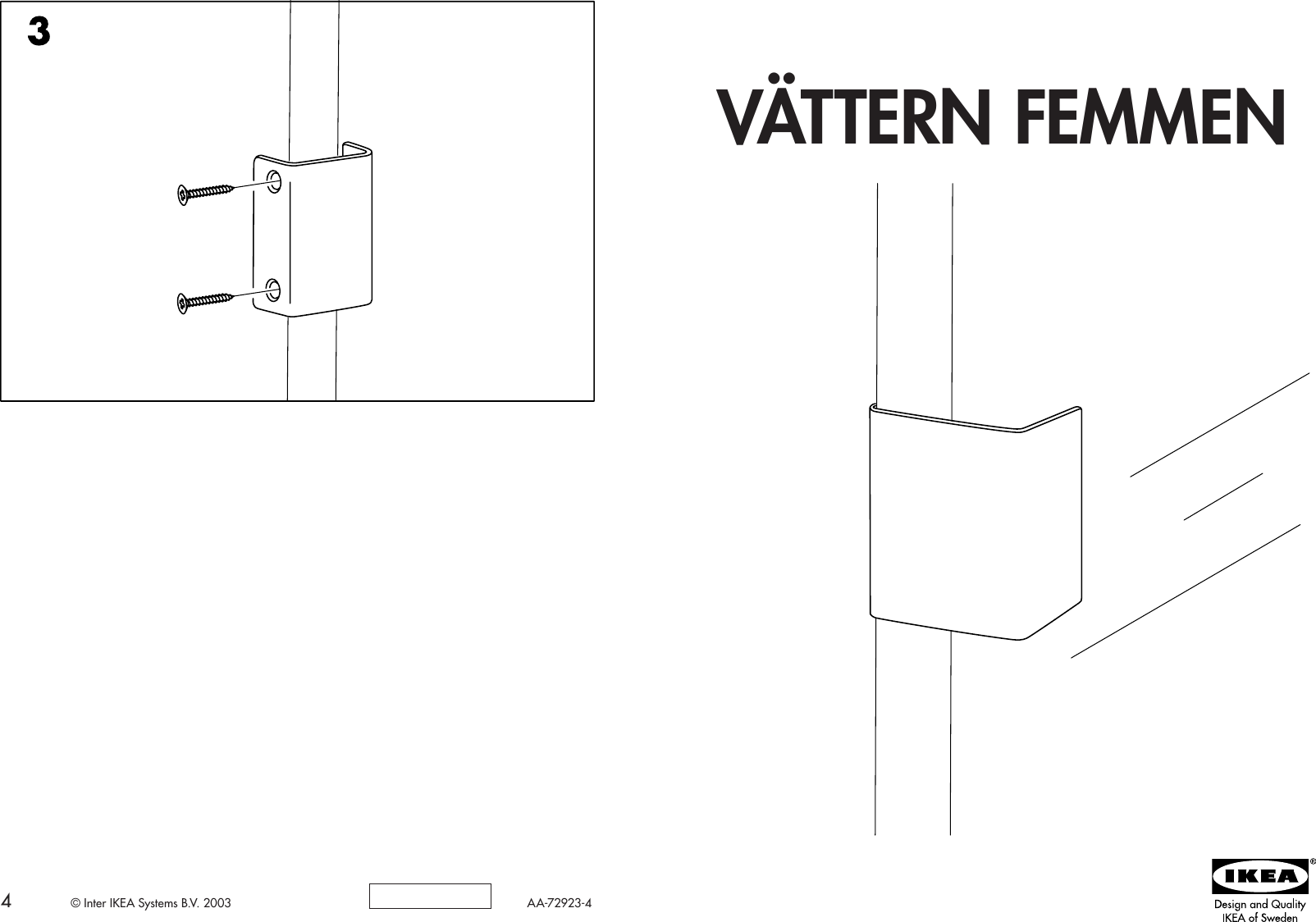 Ikea Vattern Femmen Mirror Door Assembly Instruction