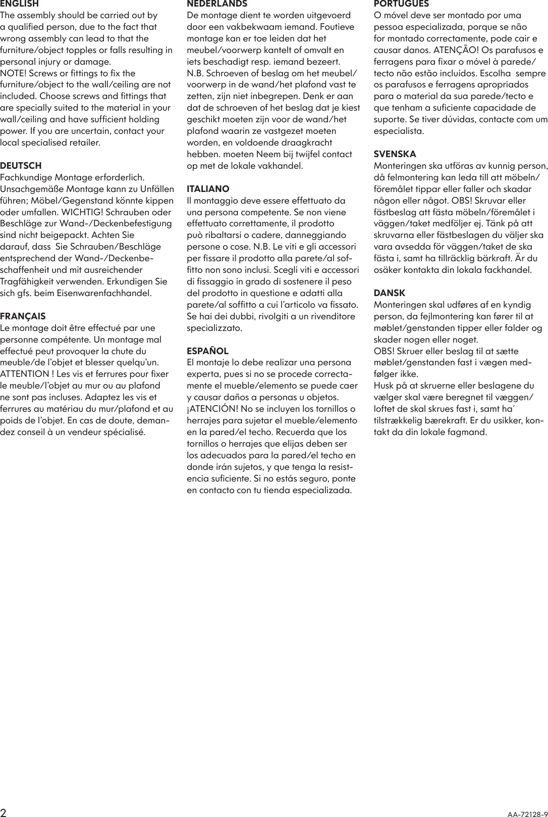 Page 2 of 12 - Ikea Ikea-Vattern-Sink-Cabinet-Frame-32X20X27-Assembly-Instruction