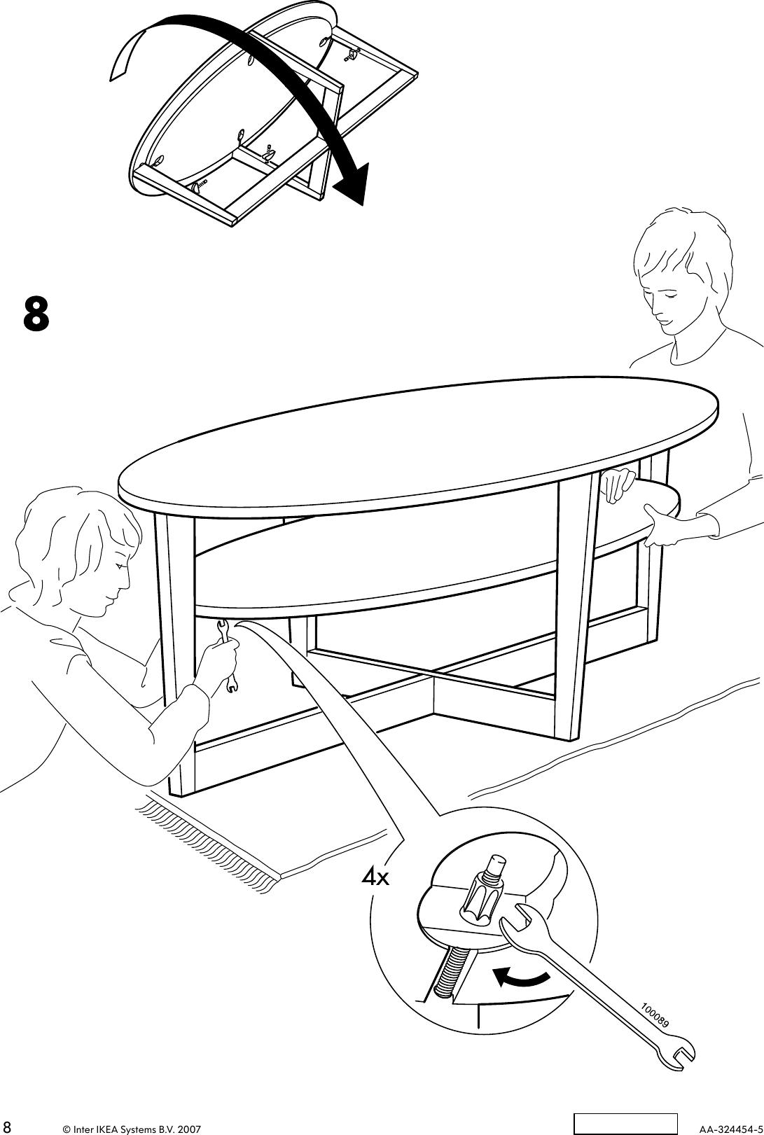 Page 8 of 8 - Ikea Ikea-Vejmon-Coffee-Table-Round-35-Assembly-Instruction