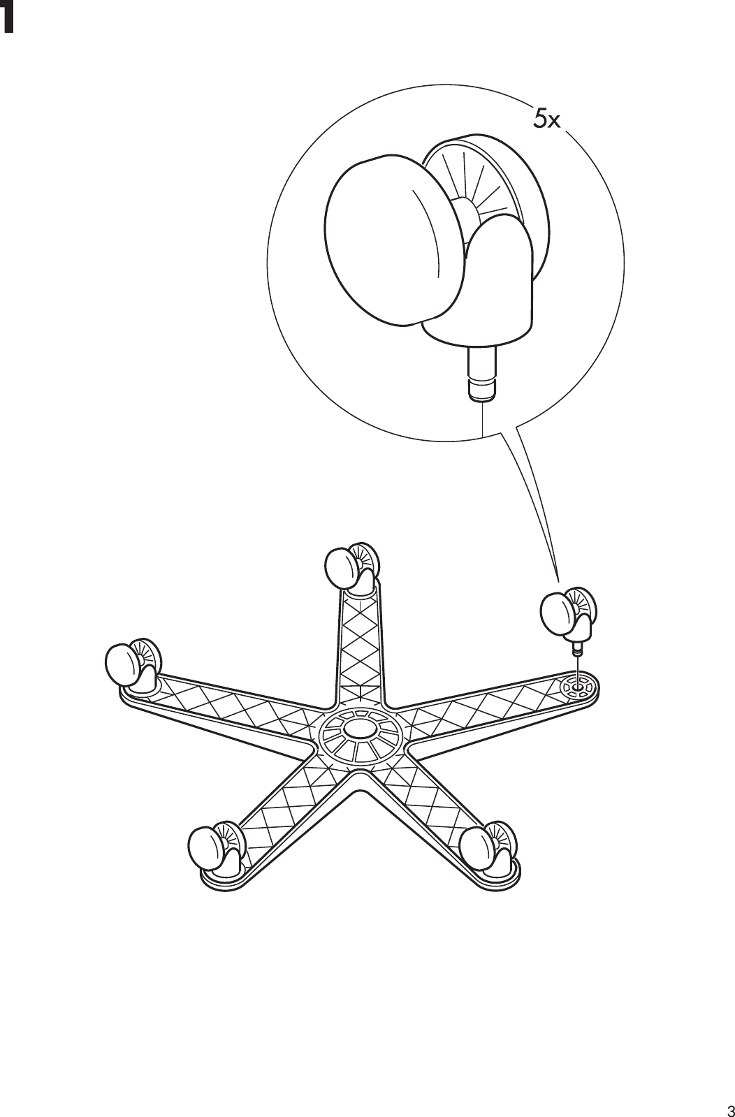 Page 3 of 8 - Ikea Ikea-Verner-Swivel-Chair-Assembly-Instruction