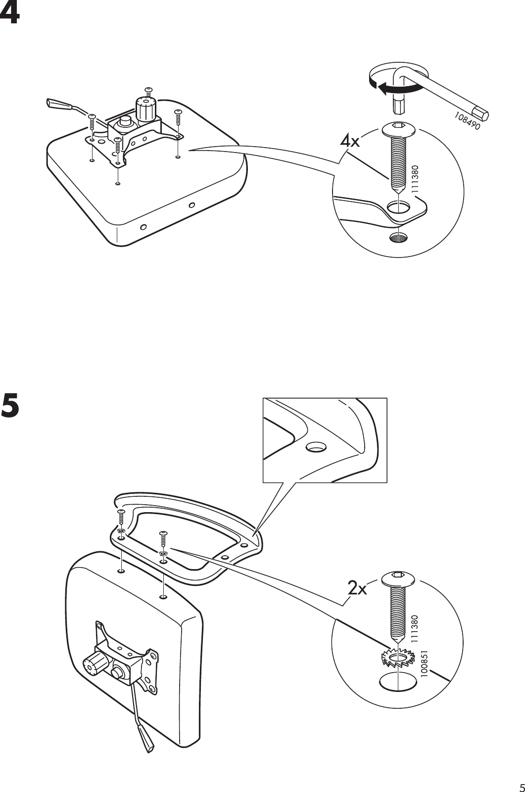 Page 5 of 8 - Ikea Ikea-Verner-Swivel-Chair-Assembly-Instruction