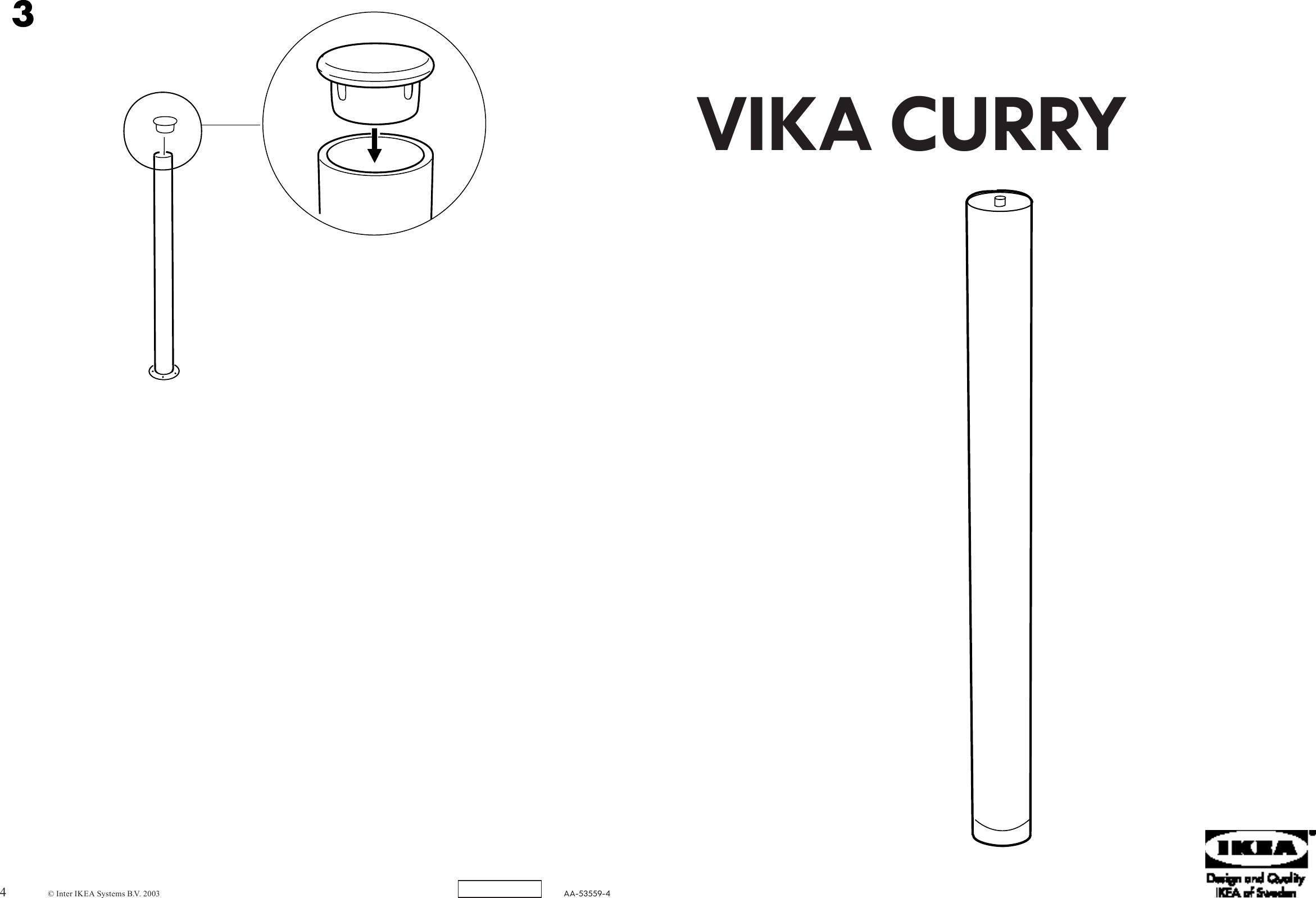 Page 1 of 2 - Ikea Ikea-Vika-Curry-Leg-Assembly-Instruction