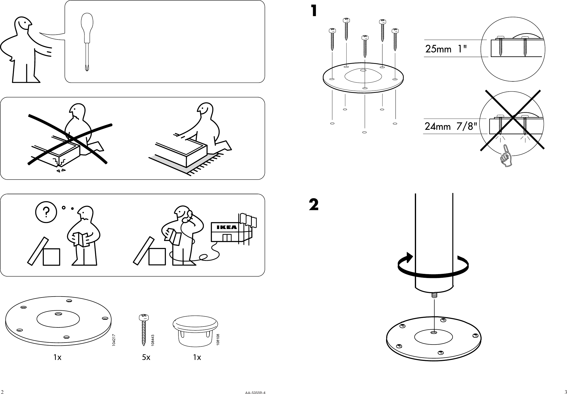 Page 2 of 2 - Ikea Ikea-Vika-Curry-Leg-Assembly-Instruction