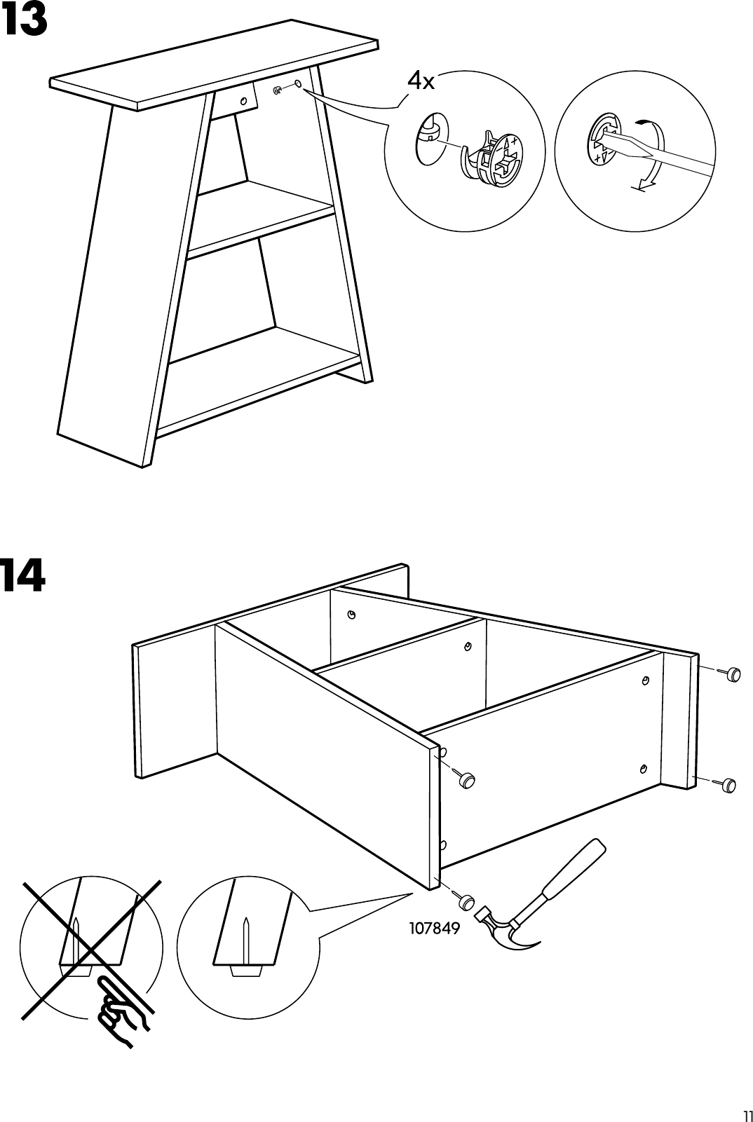 Ikea Vika Fagerlid Table Leg W Storage 28X26 Assembly Instruction