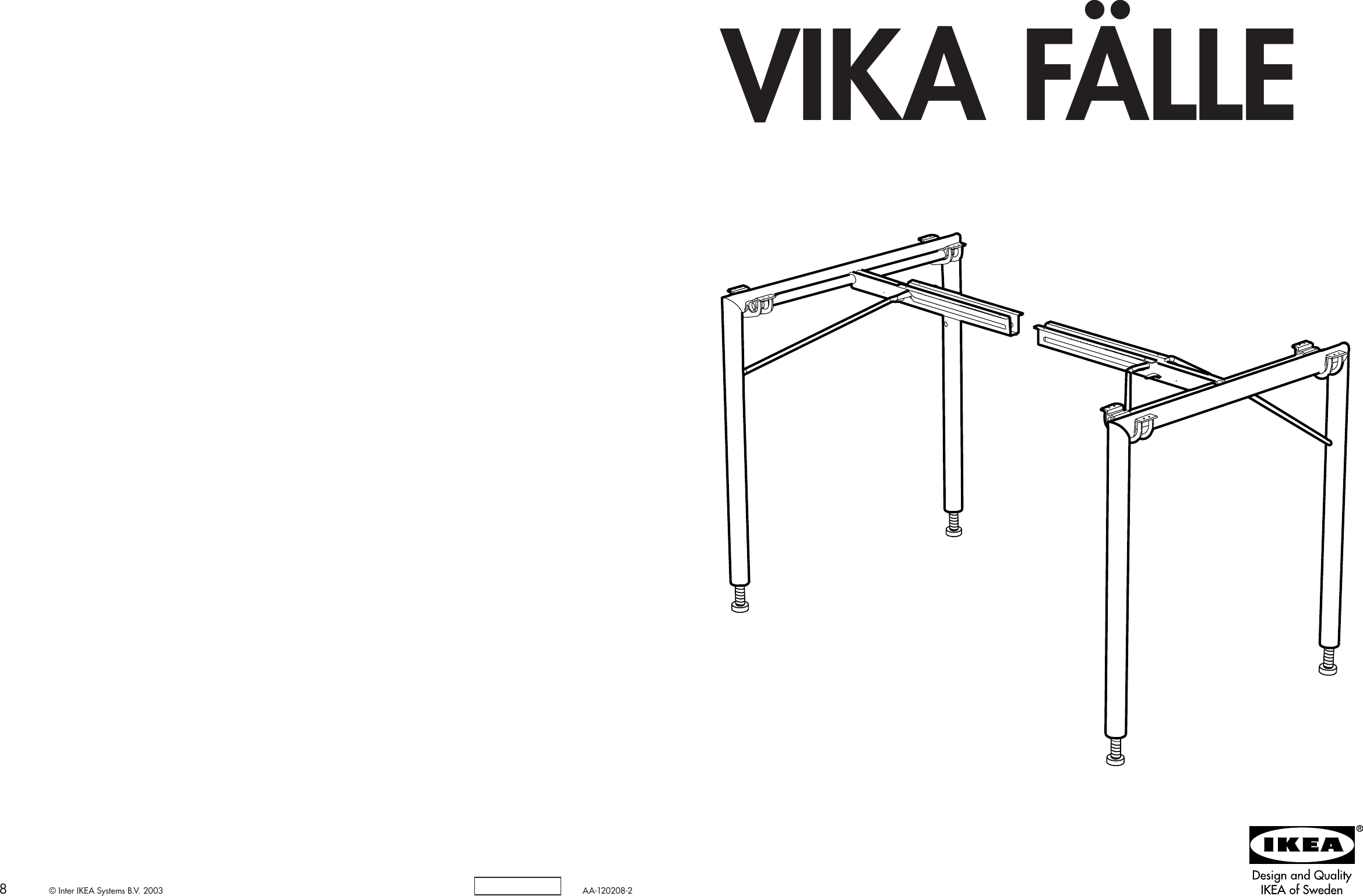 Page 1 of 4 - Ikea Ikea-Vika-Falle-Folding-Leg-Frame-27-2Pk-Assembly-Instruction